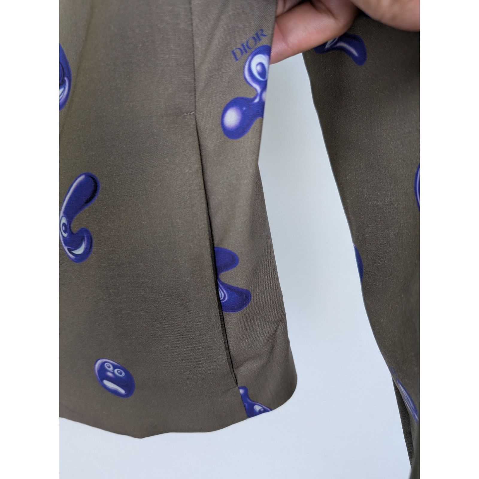 Dior o1rshd1 Men's Patterned Shirt in Khaki Size US M / EU 48-50 / 2 - 8 Thumbnail