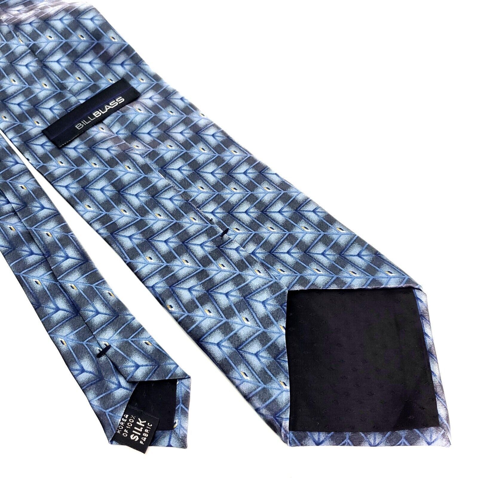 Bill Blass Bill Blass Silk Tie Print Blue Short Wide Geometric Size ONE SIZE - 5 Thumbnail