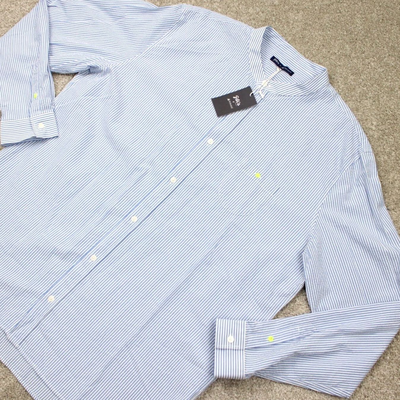 Vintage Gili's Paris Shirt Men 3XL Blue/White Seersucker Button-Up L/S Cotton NWT Vintage No N/A Size US XXL / EU 58 / 5 - 3 Thumbnail