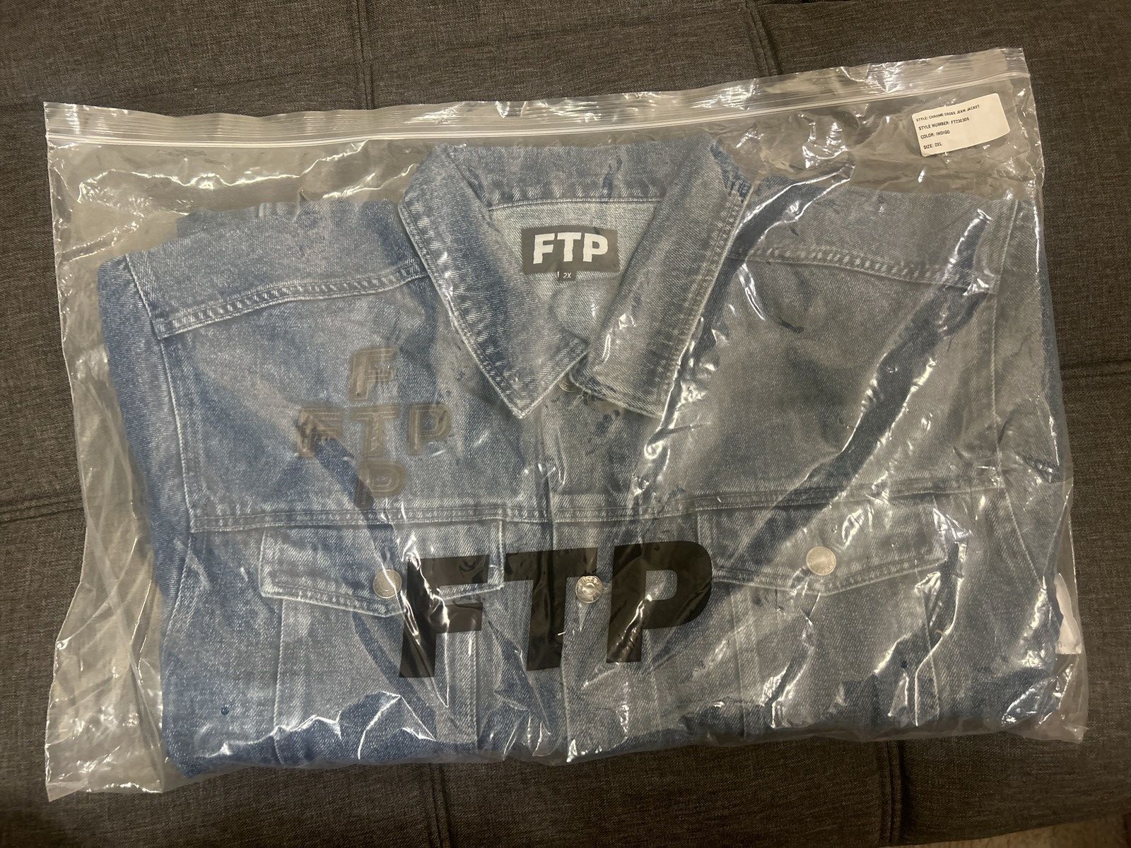Fuck The Population FTP Cross Logo Denim Trucker Jacket Indigo Size US XXL / EU 58 / 5 - 3 Thumbnail