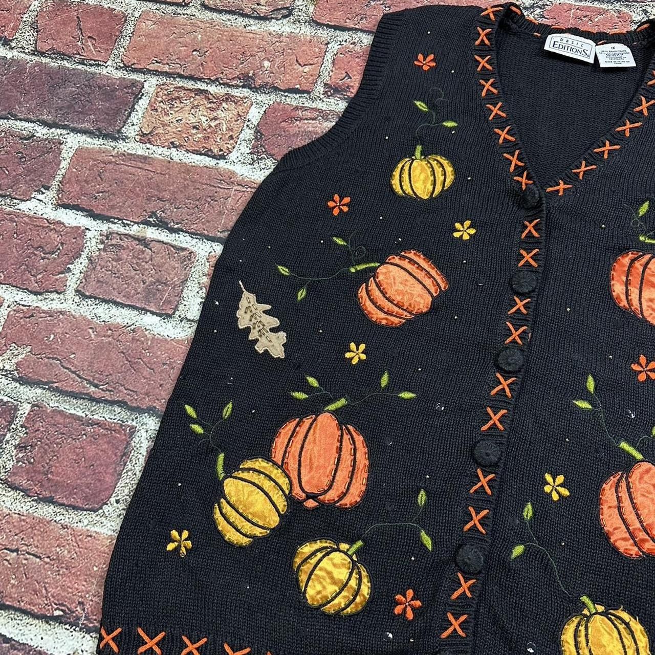 Basic Editions Vintage Basic Editions Halloween Sweater Vest Fall Pumpkin Size XL / US 12-14 / IT 48-50 - 3 Thumbnail