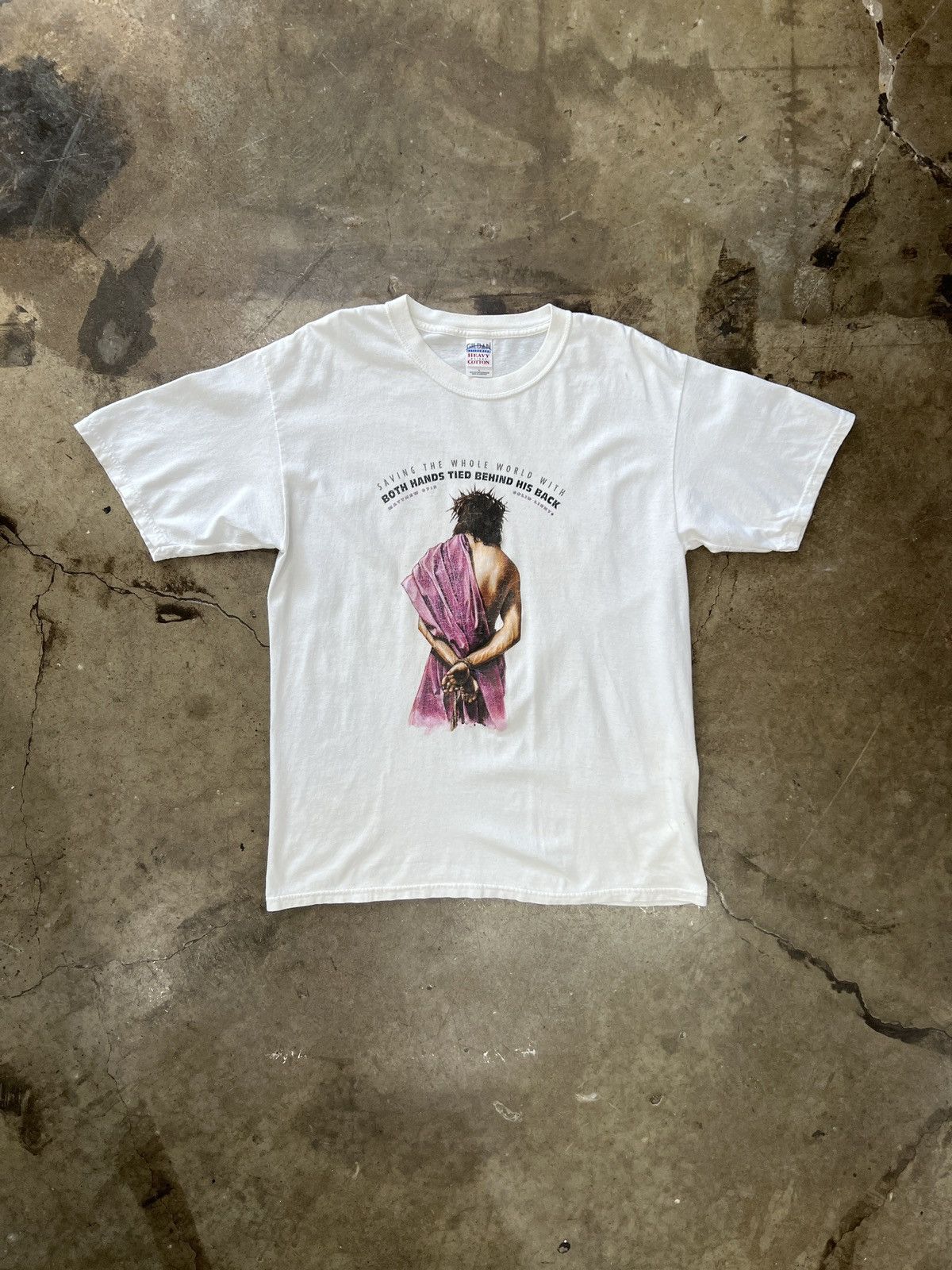 Vintage Vintage Religious Saving the World Hands Jesus Tee Large Size US L / EU 52-54 / 3 - 2 Thumbnail