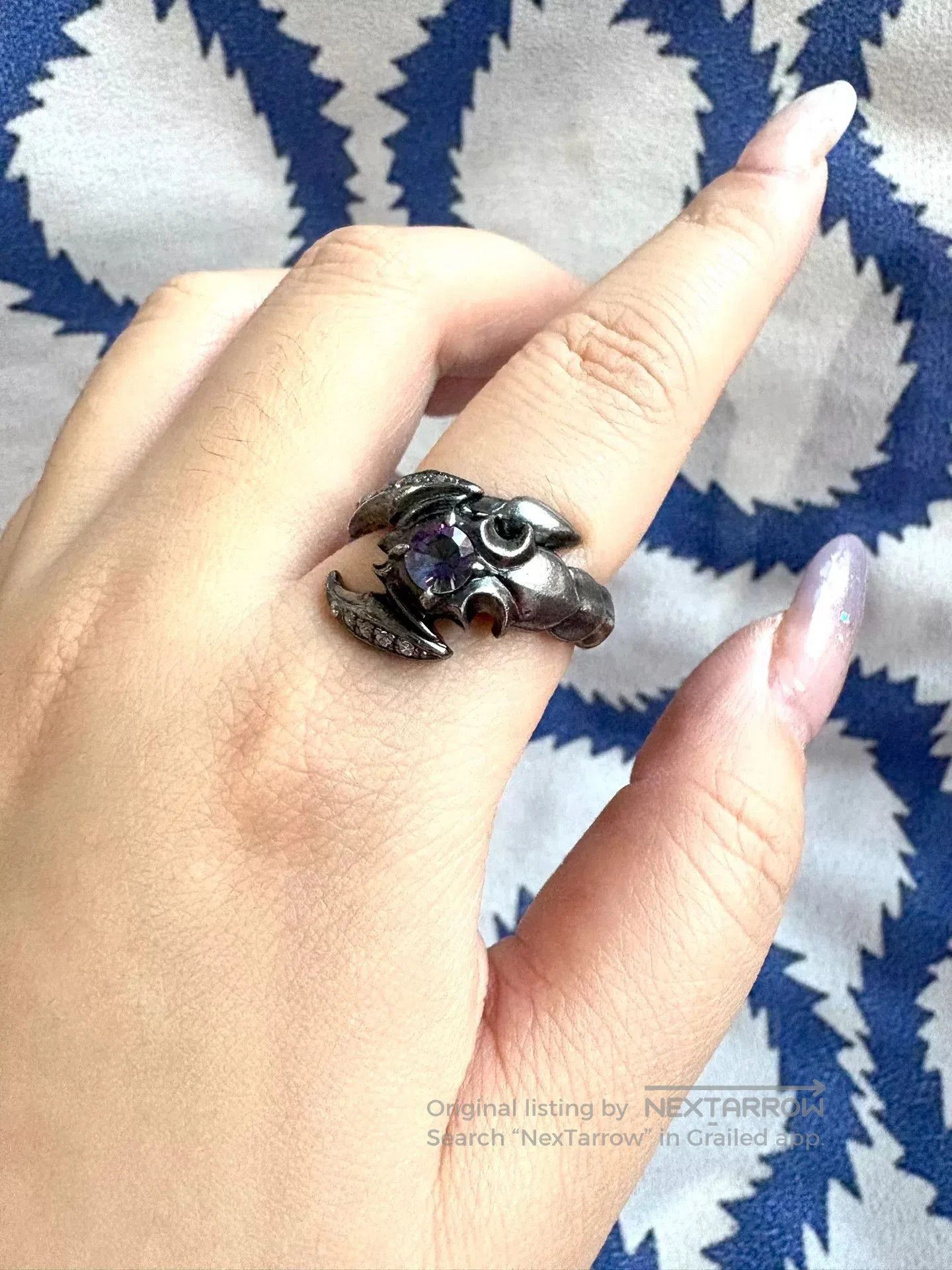 Vivienne Westwood silver scorpion ring with colorful diamonds. Size ONE SIZE - 2 Thumbnail