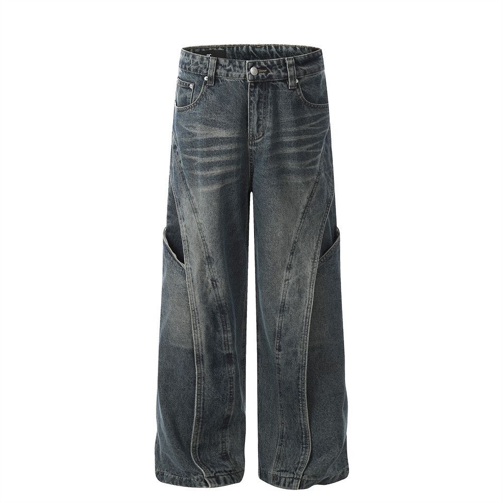 Japanese Brand × Jean Washed distressed deconstructed patchwork jeans Size US 32 / EU 48 - 1 Thumbnail