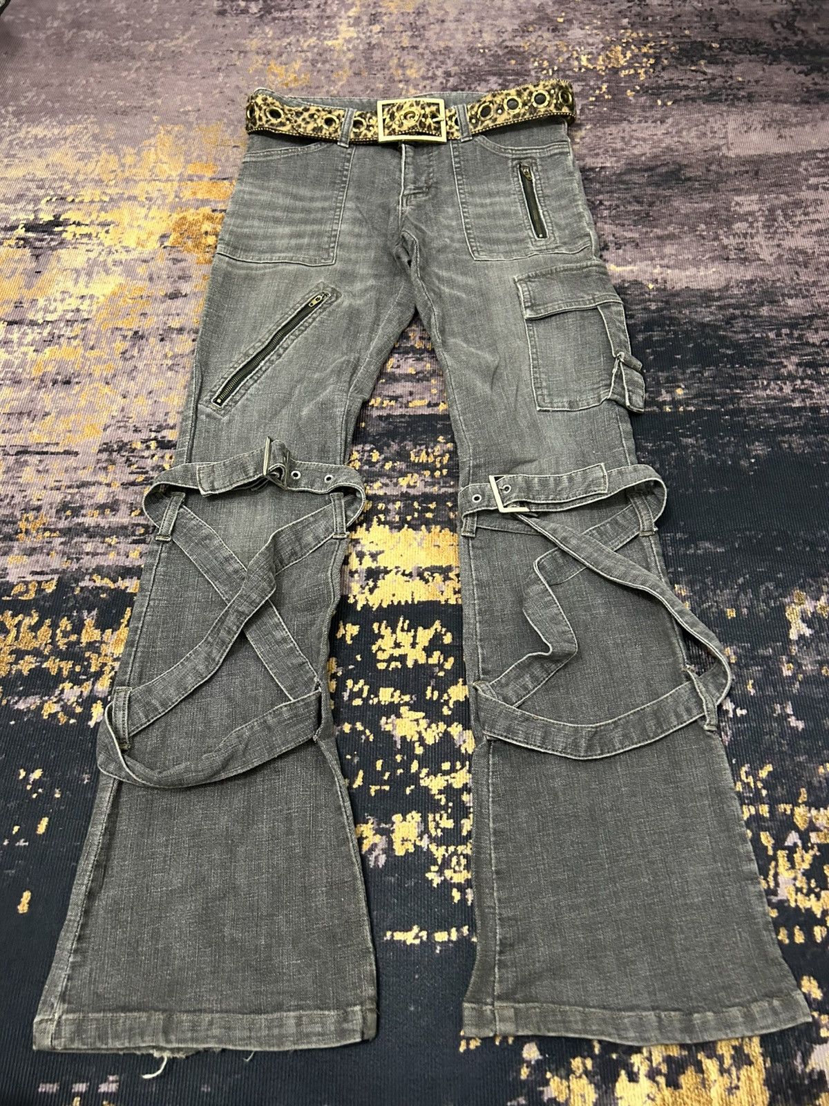 Tete Homme Japanese Bondage Cargo Flare Jeans Size US 30 / EU 46 - 3 Thumbnail