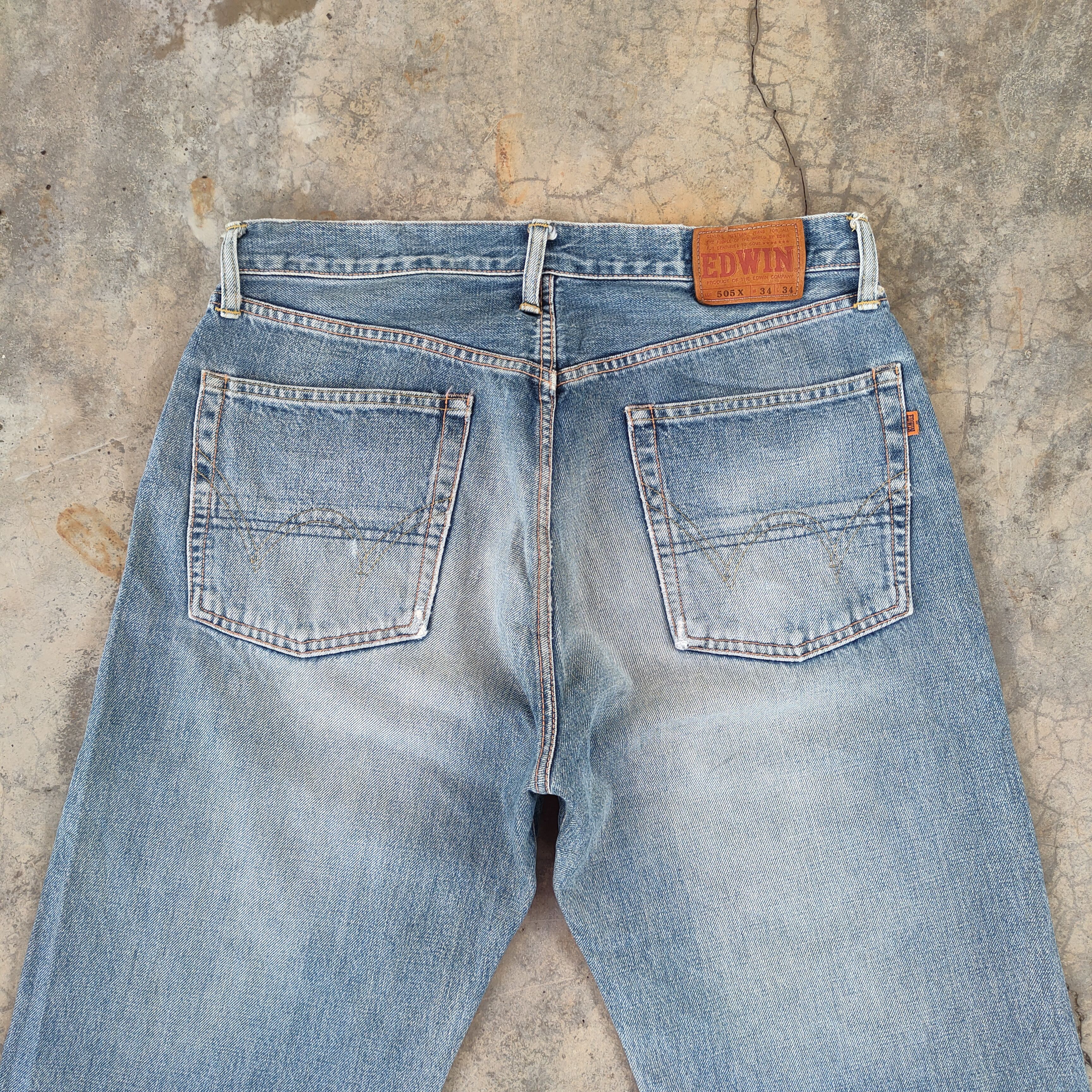 Edwin W34 VINTAGE EDWIN 505X SELVEDGE FADED DENIM PANTS Size US 34 / EU 50 - 9 Thumbnail