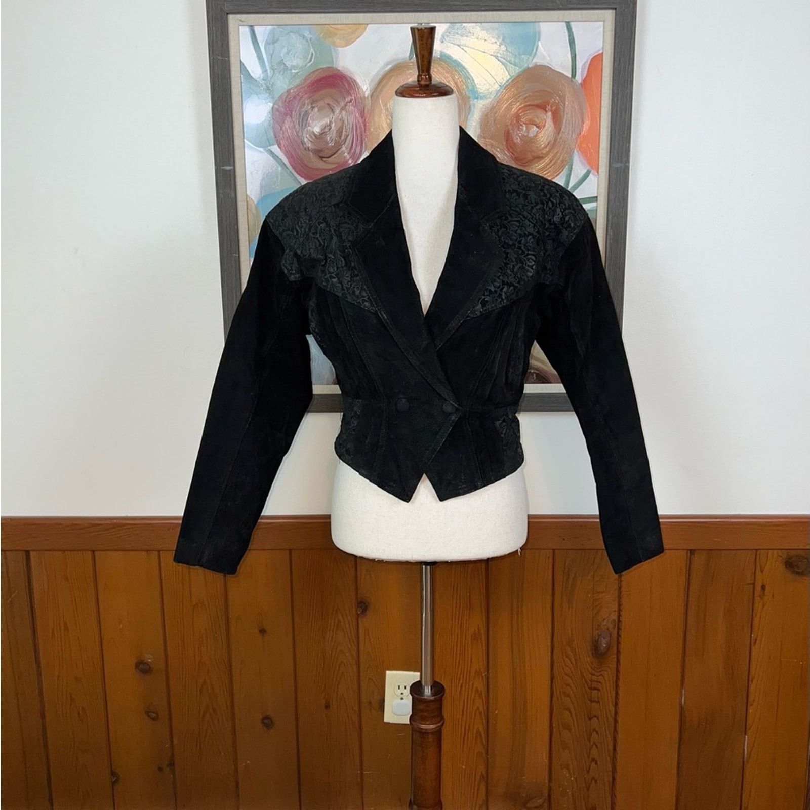 Wilsons Leather Super Cool Vintage 90s Wilson’s Suede Cropped Blazer Jacket! Size S / US 4 / IT 40 - 2 Thumbnail