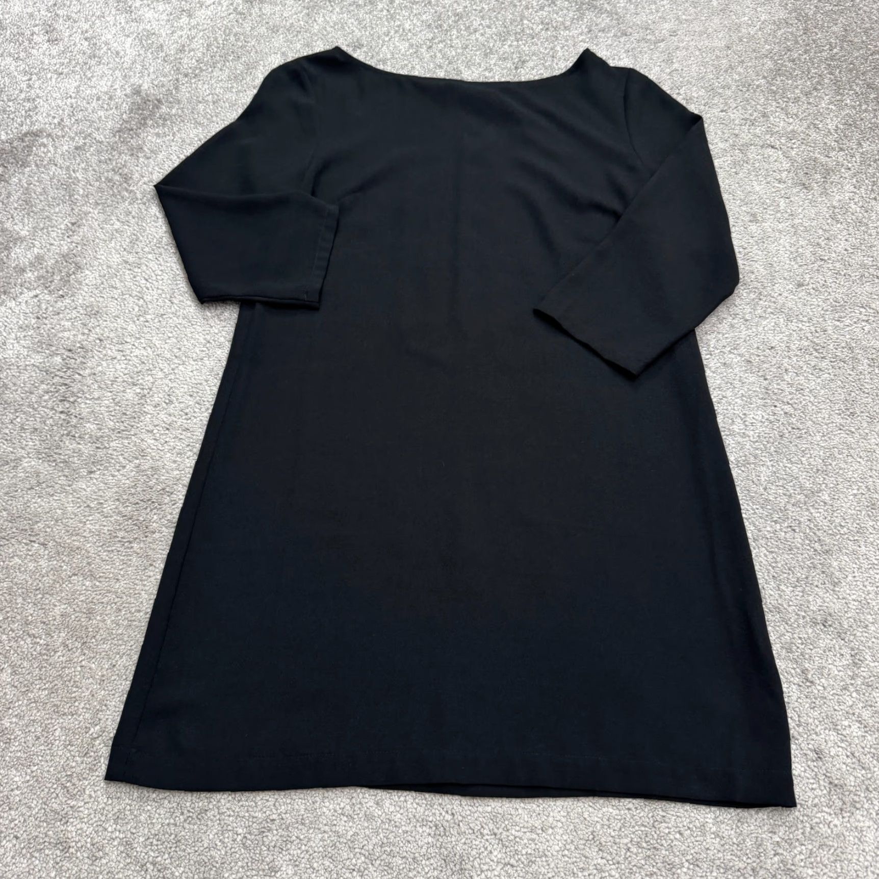 Vintage Leith Dress Womens Small Black Knee Length 3/4 Sleeve Boat Neck Shift Classic Vintage No Size S / US 4 / IT 40 - 2 Thumbnail