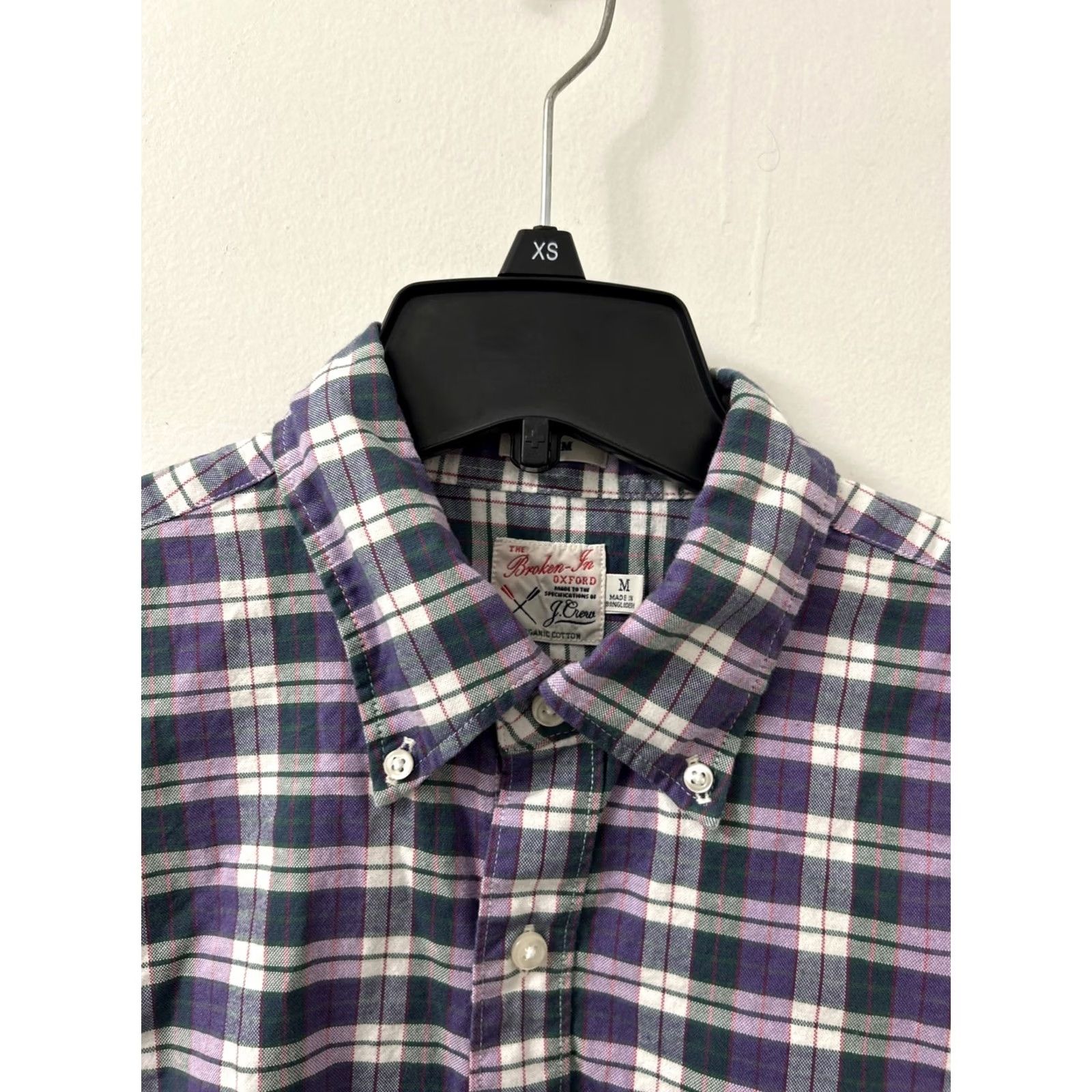 J.Crew J.Crew Broken-In Oxford Shirt Mens M Purple Plaid Organic Cotton Slim Fit L/S - Button-Down Collar, Classic, Preppy, Lightweight, Pockets Size US M / EU 48-50 / 2 - 5 Thumbnail