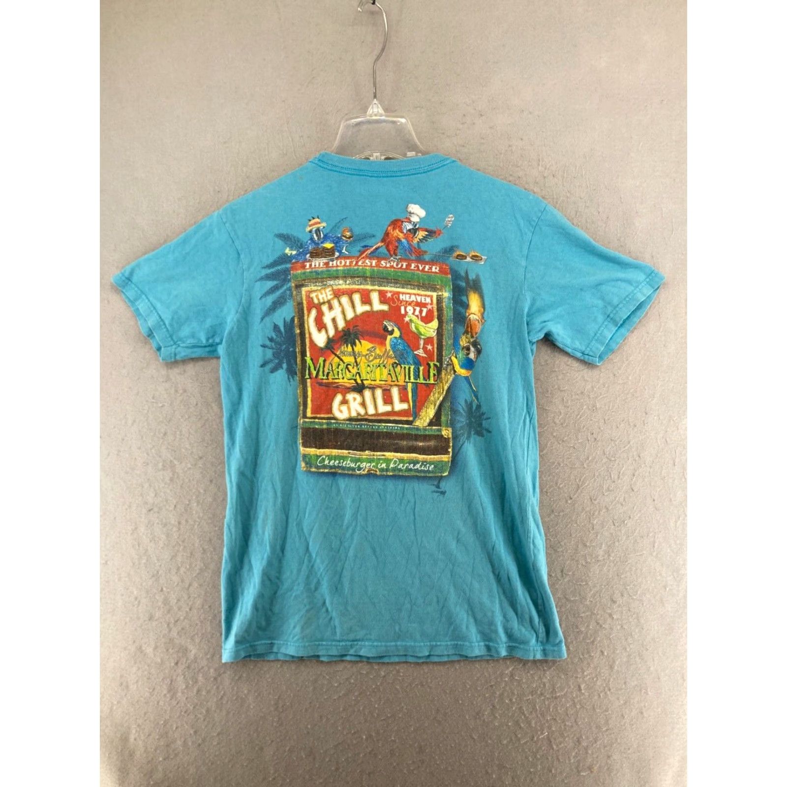 Vintage Margaritaville Mens TShirt Small Blue Myrtle Beach The Chill Grill Shirt Adult Small Blue Margaritaville Beach 80s? Size US S / EU 44-46 / 1 - 7 Thumbnail
