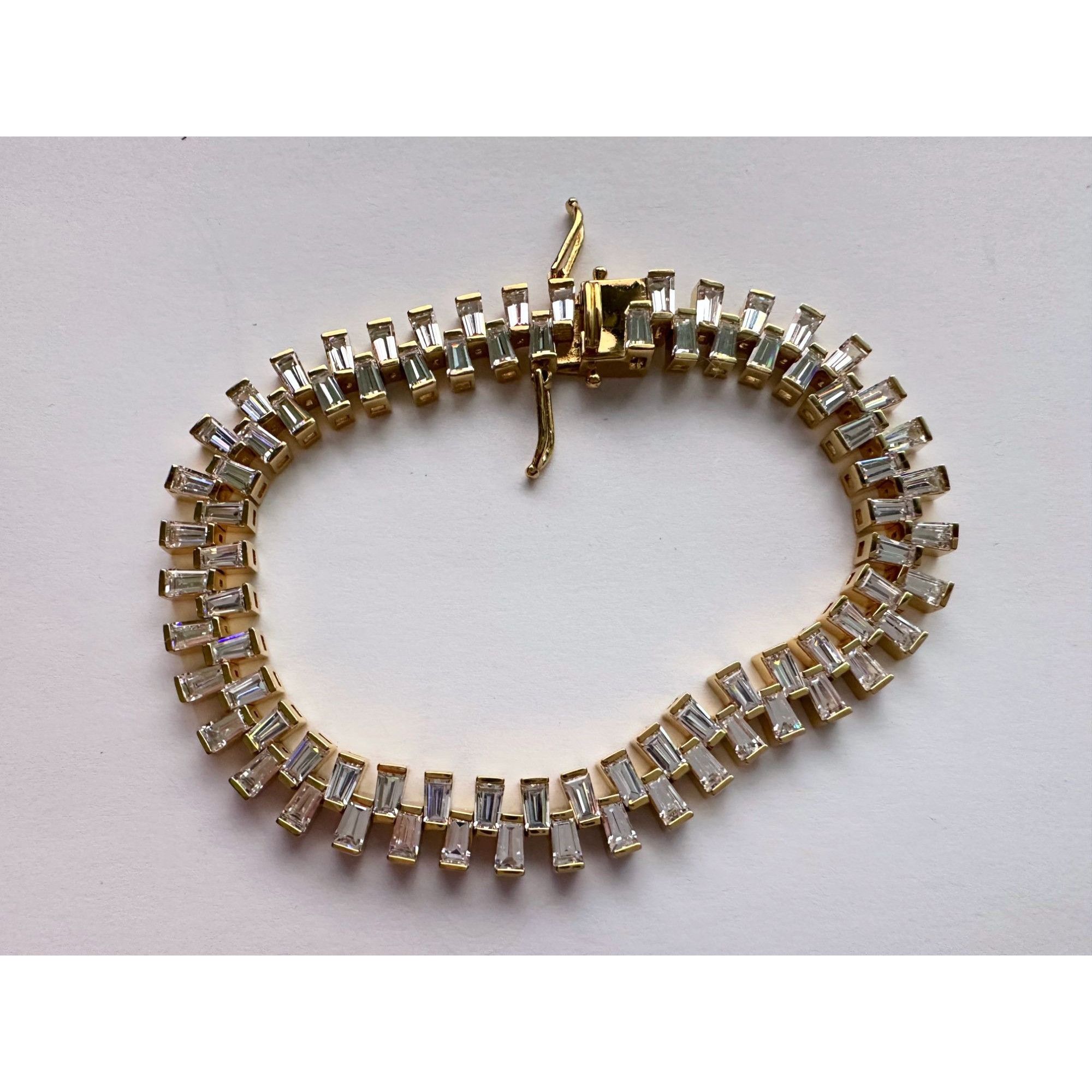 Other 10.00 Carat Lab Created White Topaz Baguette Bracelet in Ste Size ONE SIZE - 7 Thumbnail