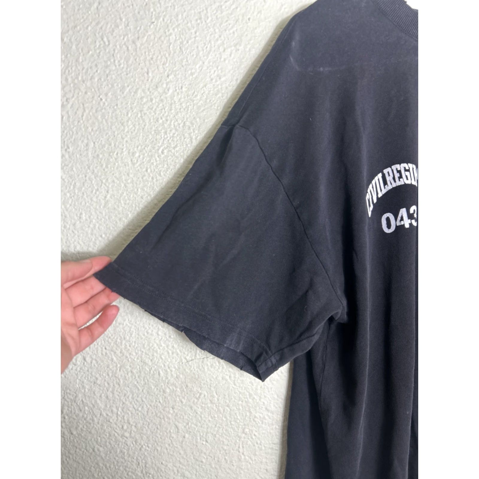 Vintage Civil Regime T-Shirt Mens Size M Black Crew Neck Short Sleeves Eternal Flames Rebel Shirt Size US M / EU 48-50 / 2 - 2 Thumbnail