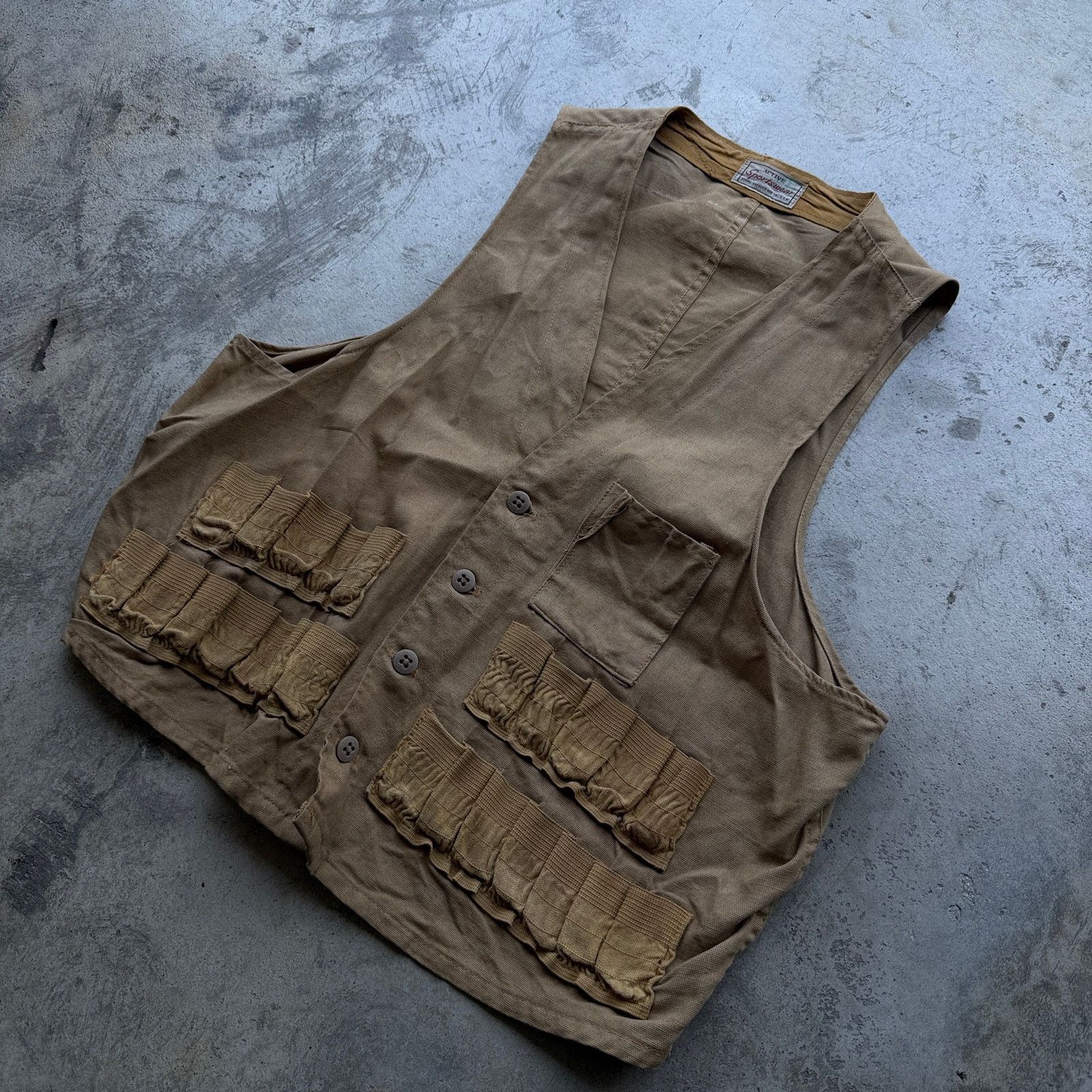 Sears Vtg 70s Sears Active Sportswear Khaki Utility Hunting Vest Size US M / EU 48-50 / 2 - 3 Thumbnail