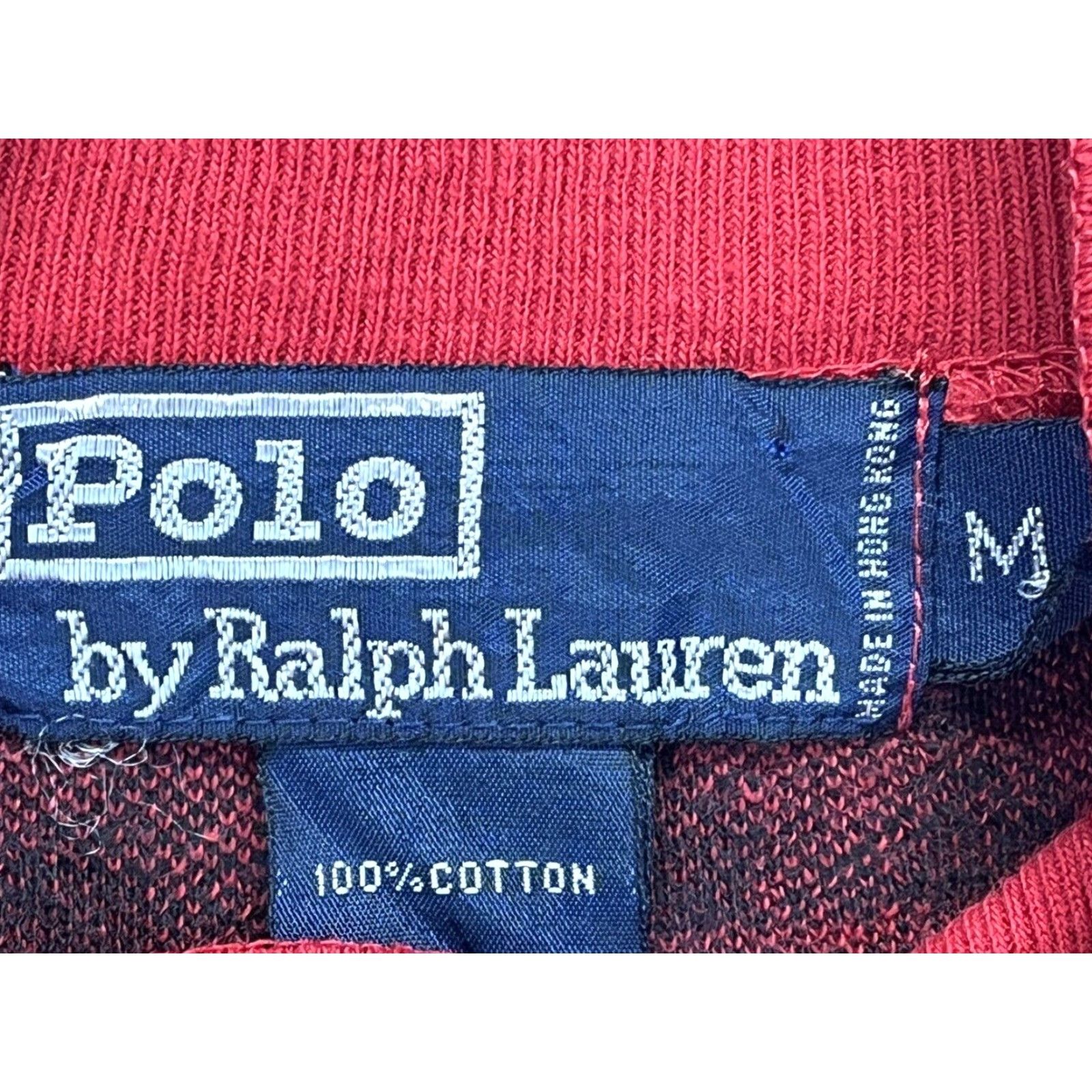 Polo Ralph Lauren VINTAGE Polo Ralph Lauren Henley Sweater Mens Medium Red Black Buffalo Check 90s Size US M / EU 48-50 / 2 - 5 Thumbnail