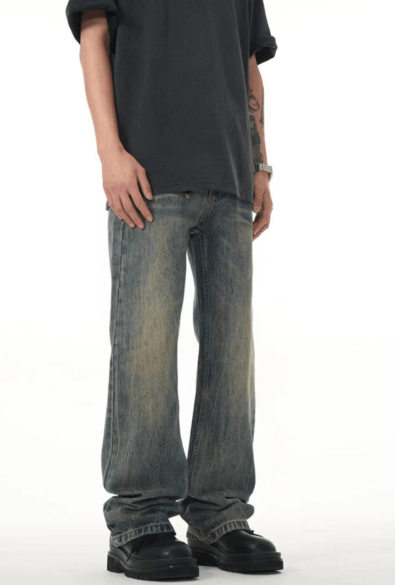 Vintage Men's flared washed distressed blue jeans Size US 32 / EU 48 - 2 Thumbnail