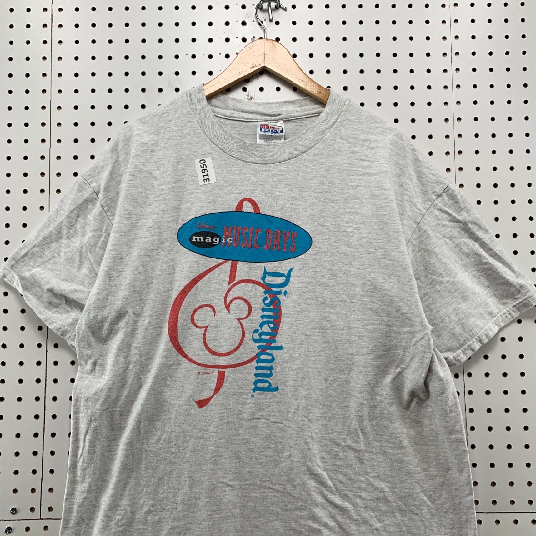 Hanes VINTAGE Disney Disneyland Music Days Shirt Mens Large Gray 21x28 Size US L / EU 52-54 / 3 - 2 Thumbnail