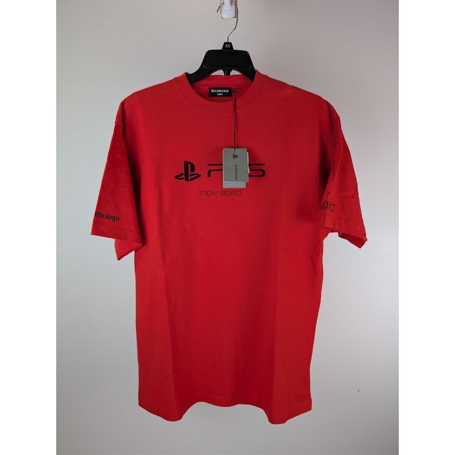 Balenciaga o1rshd1 Playstation Vintage Jersey T-Shirt in Red Size US XS / EU 42 / 0 - 9 Thumbnail