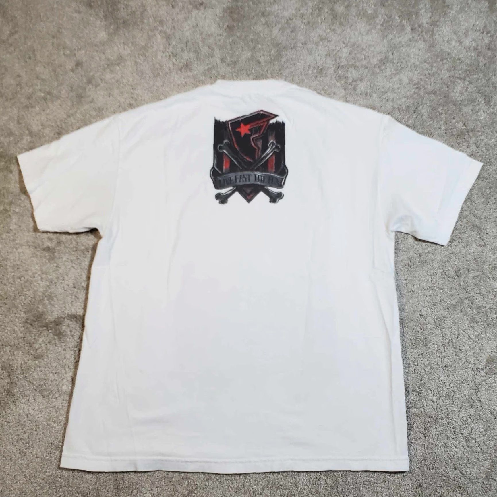 Vintage VINTAGE Famous Stars & Straps T Shirt Motocross XL White Crew Neck Men Short Sleeve Graphic Print 90s 2000s Rare Size US XL / EU 56 / 4 - 4 Thumbnail