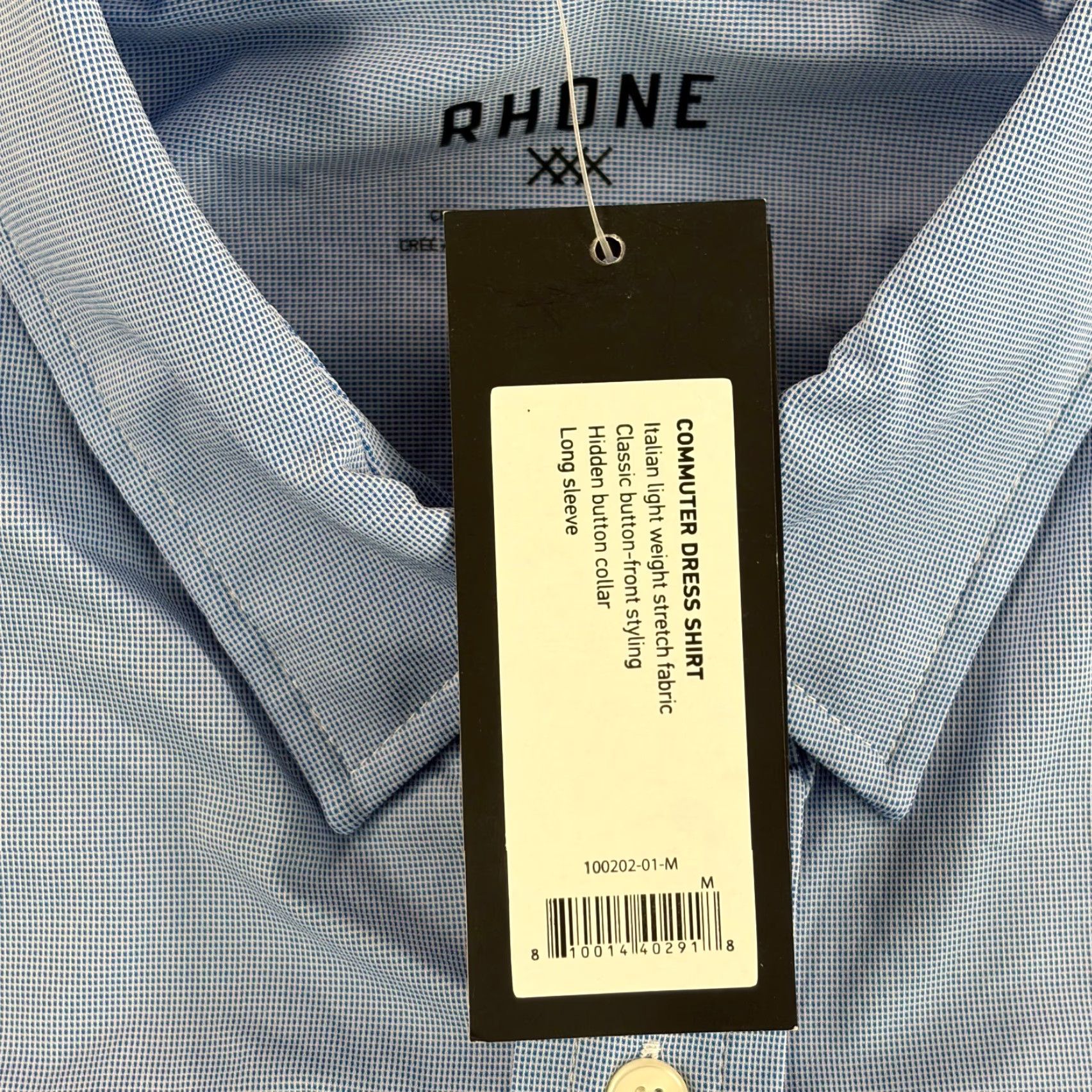 Rhone Rhone Commuter Classic Fit Performance Shirt Blue Men M Slimming Stretch All Seasons Button-Up Casual Workwear classic Rhone Size US M / EU 48-50 / 2 - 3 Thumbnail