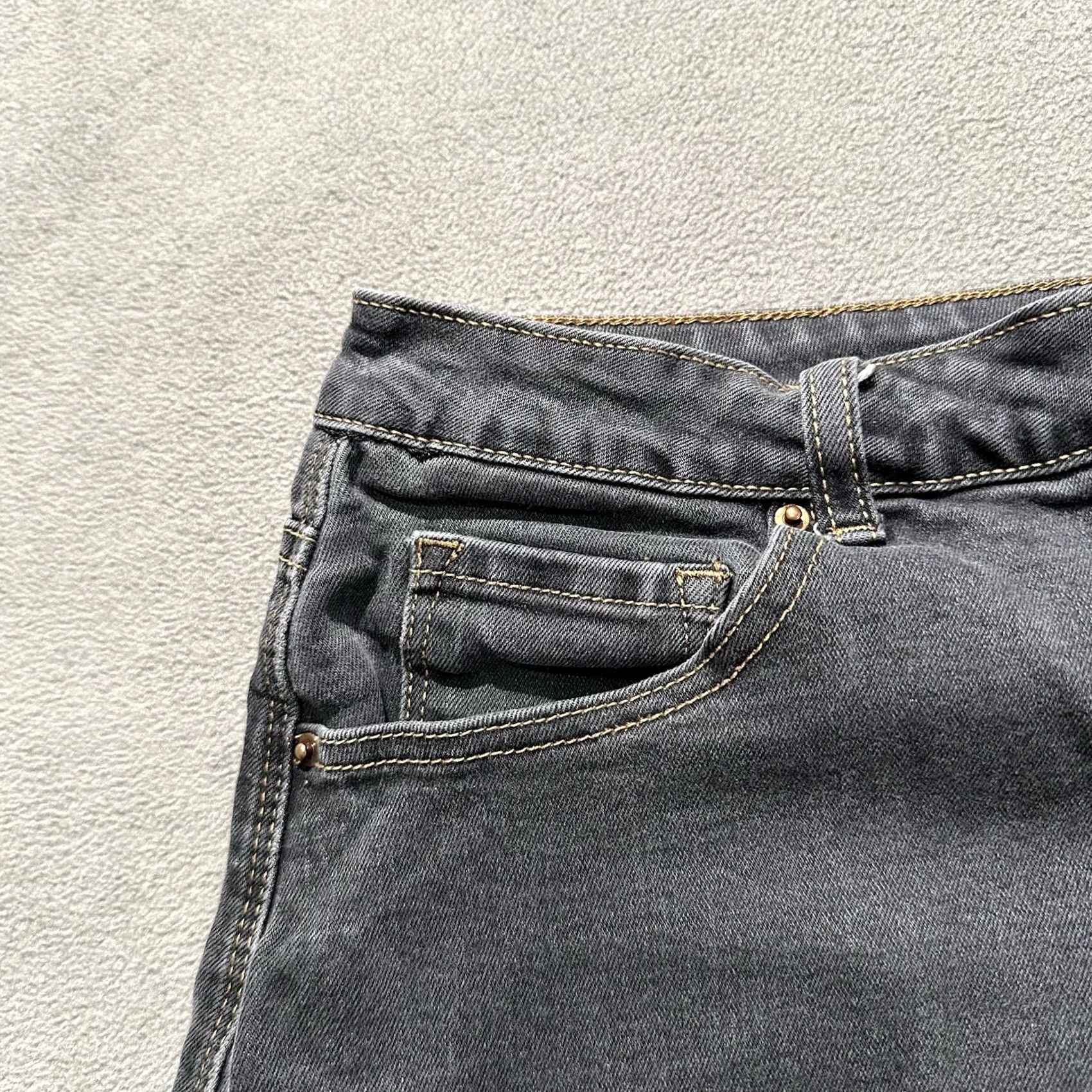 Denime The Main Street Exchange Denim Skirt Womens Size 12 Gray Midi Length Stretch GUC Size 34" / US 12 / IT 48 - 7 Thumbnail