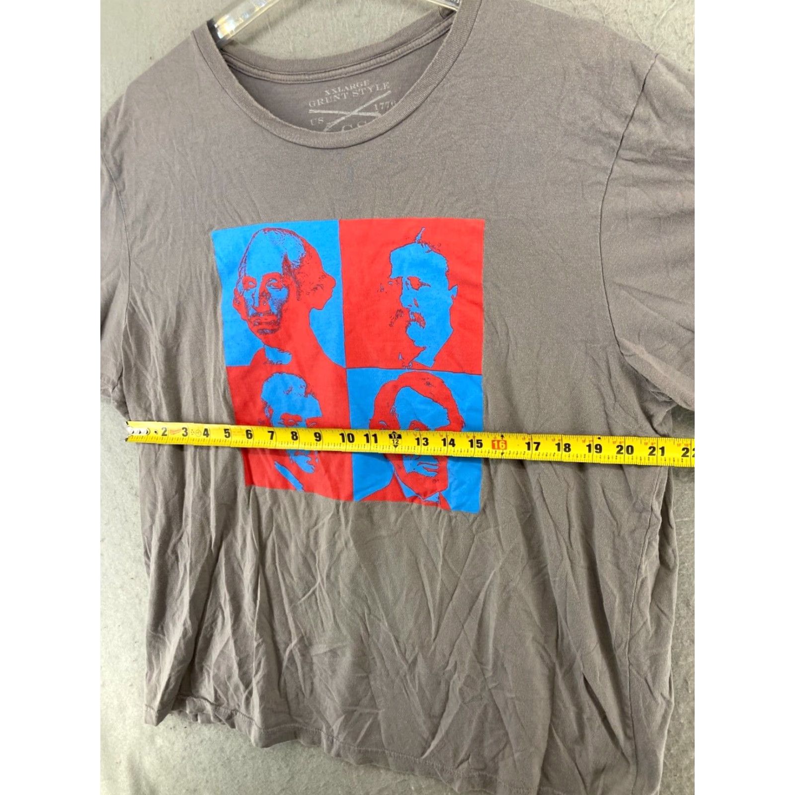 Vintage VINTAGE Grunt Style Patriotic T-Shirt Men 2XL Crew Neck Grey Cotton Blend All Seasons Size US XXL / EU 58 / 5 - 2 Thumbnail