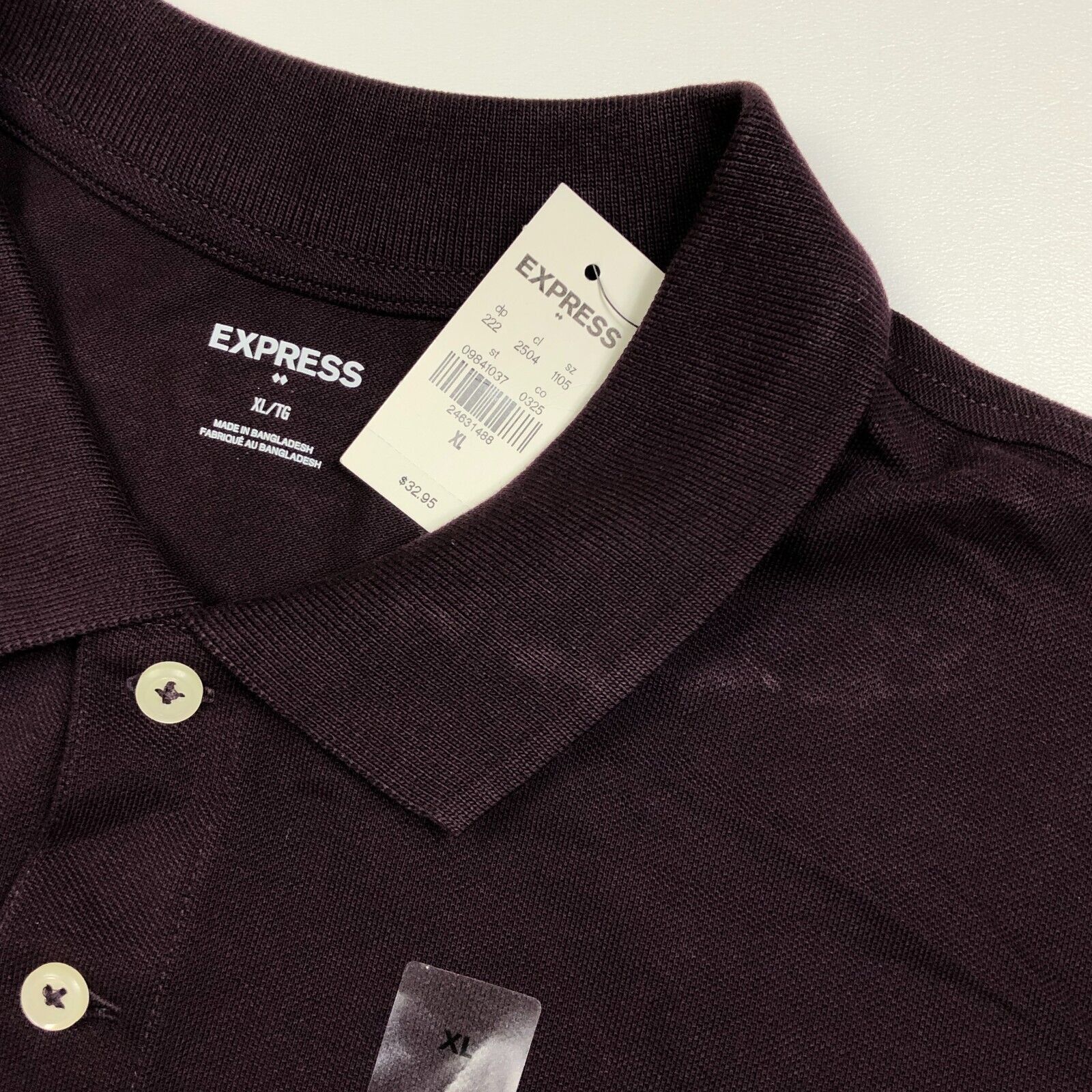 Express Brand New Express Purple Plum Short Sleeve Polo Shirt Top Size US XL / EU 56 / 4 - 4 Thumbnail