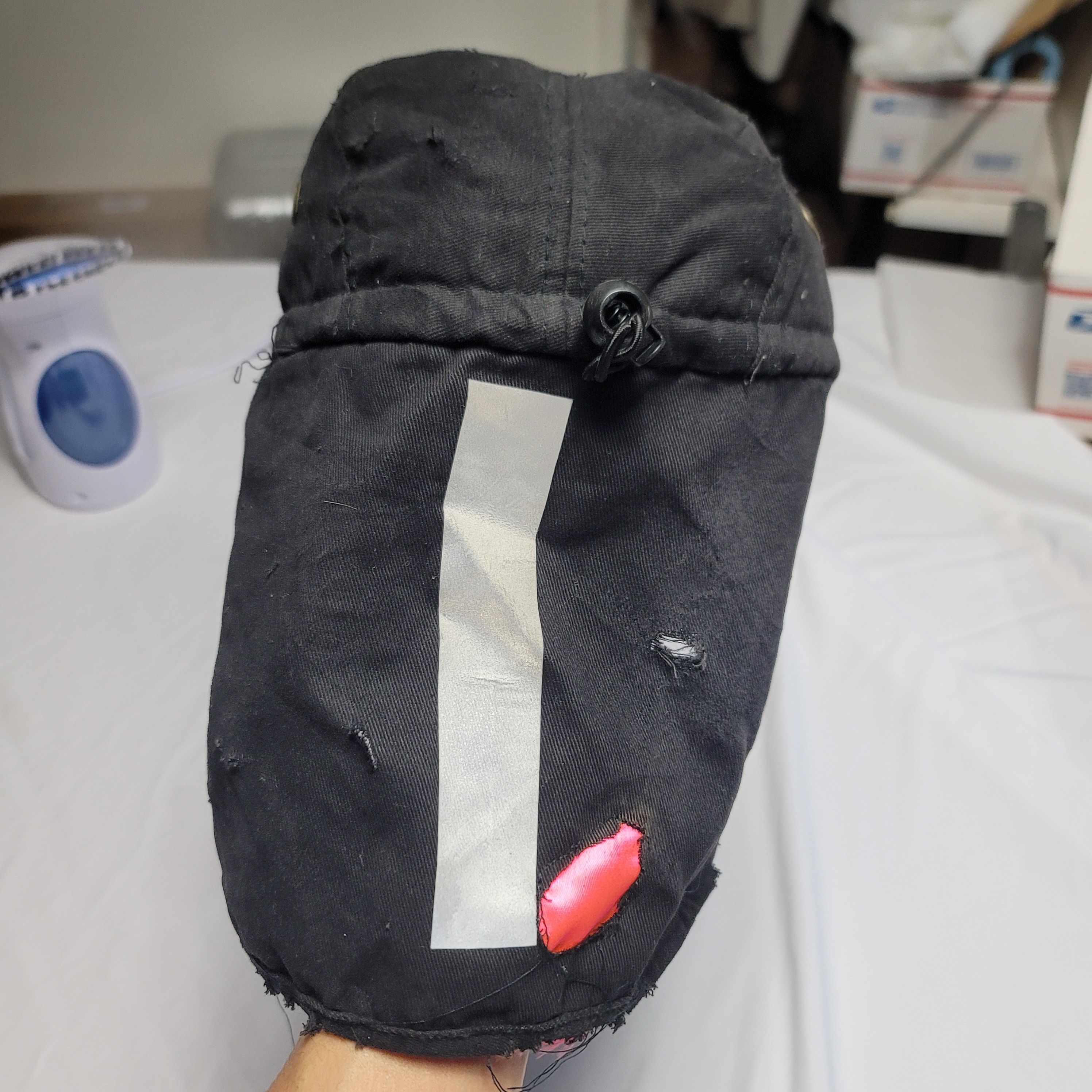 Designer Distressed Black Cap with Pink Underlay Accents Size ONE SIZE - 3 Thumbnail
