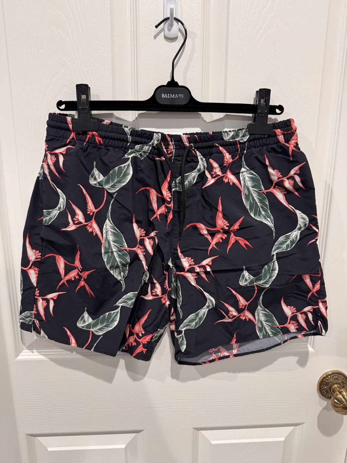 Sandro Mens Floral Blue Swim Trunks Size XXL (fits 32-36)