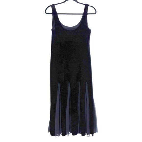 Alex Evenings 80's Alex Evenings Witchy Black Velour Maxi Dress Sz 10 Shee Size L / US 10 / IT 46 - 7 Thumbnail