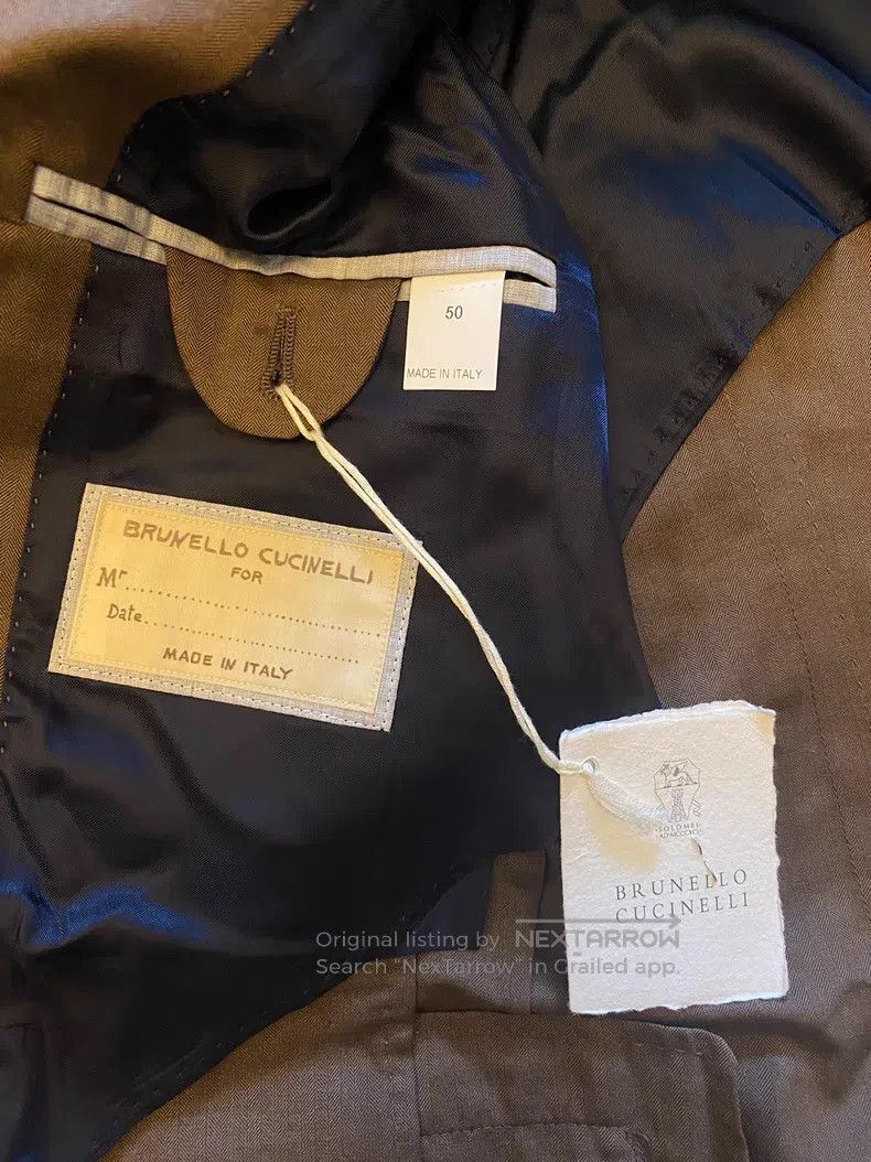 Brunello Cucinelli Brunello Cucinelli Double-breasted suit, herringbone fabri Size 50L - 3 Thumbnail