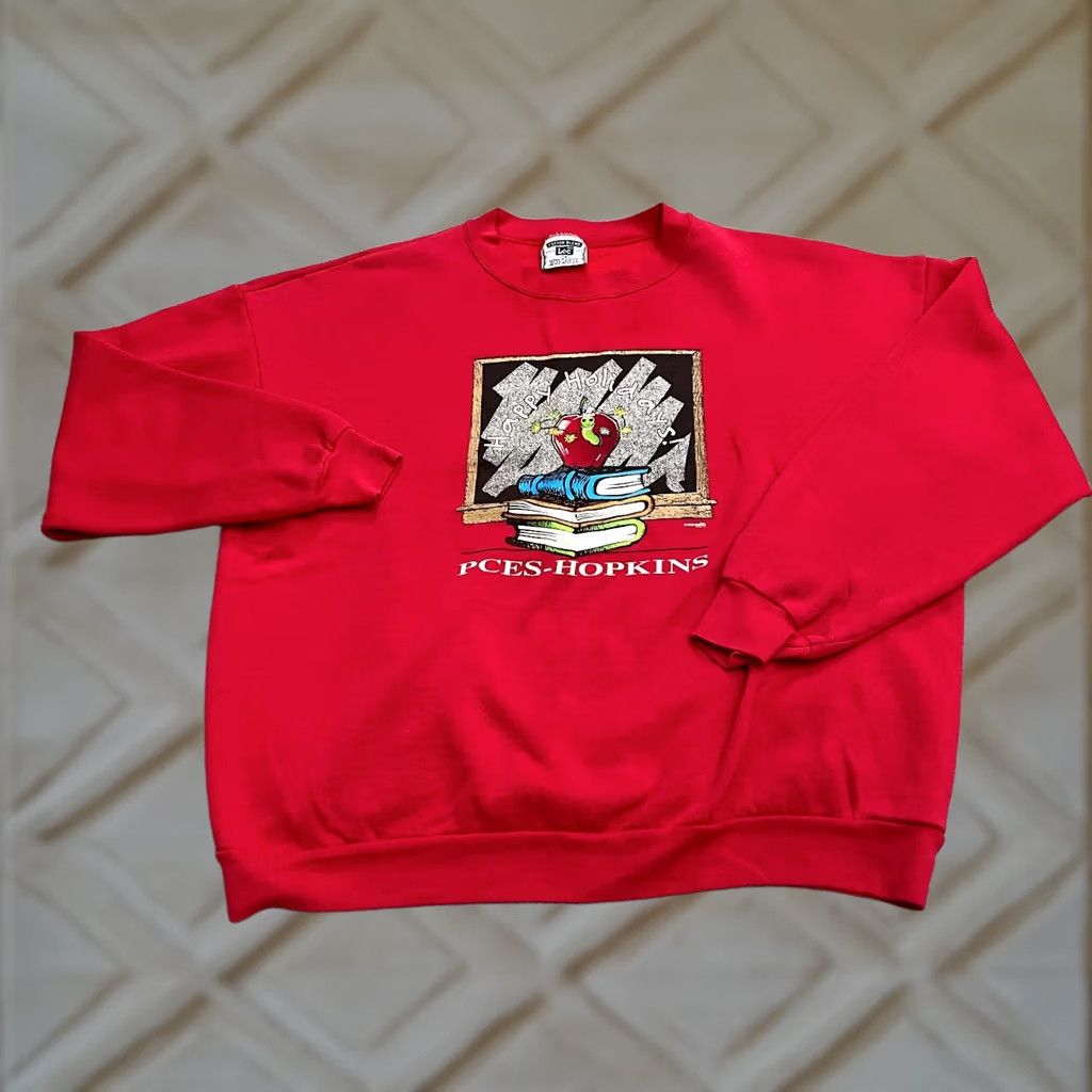 Lee VINTAGE Lee 90s Y2K Graphic Sweatshirt Unisex Adult 2XL Red Crew Neck Casual Size US XXL / EU 58 / 5 - 1 Thumbnail