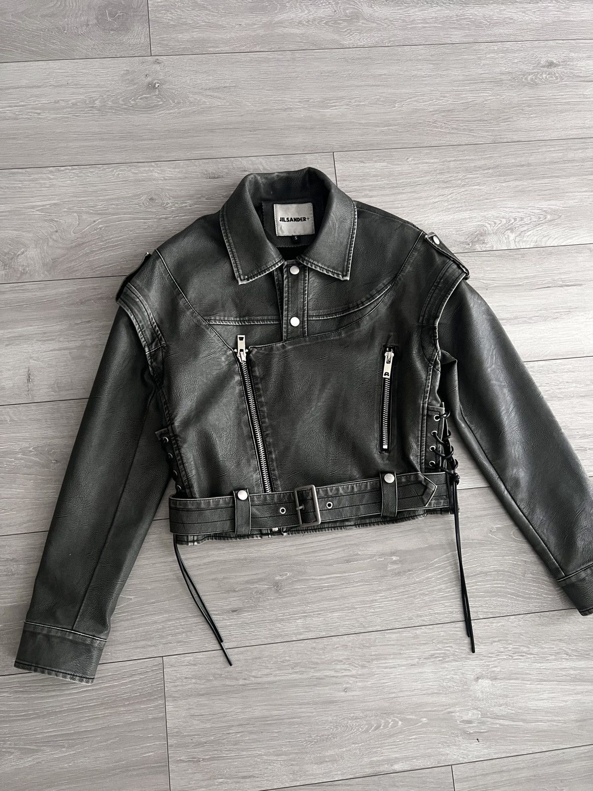 Jil Sander Jil Sander+ Biker Leather Jacket Vest Women Raf Simons Rare Size S / US 4 / IT 40 - 1 Thumbnail