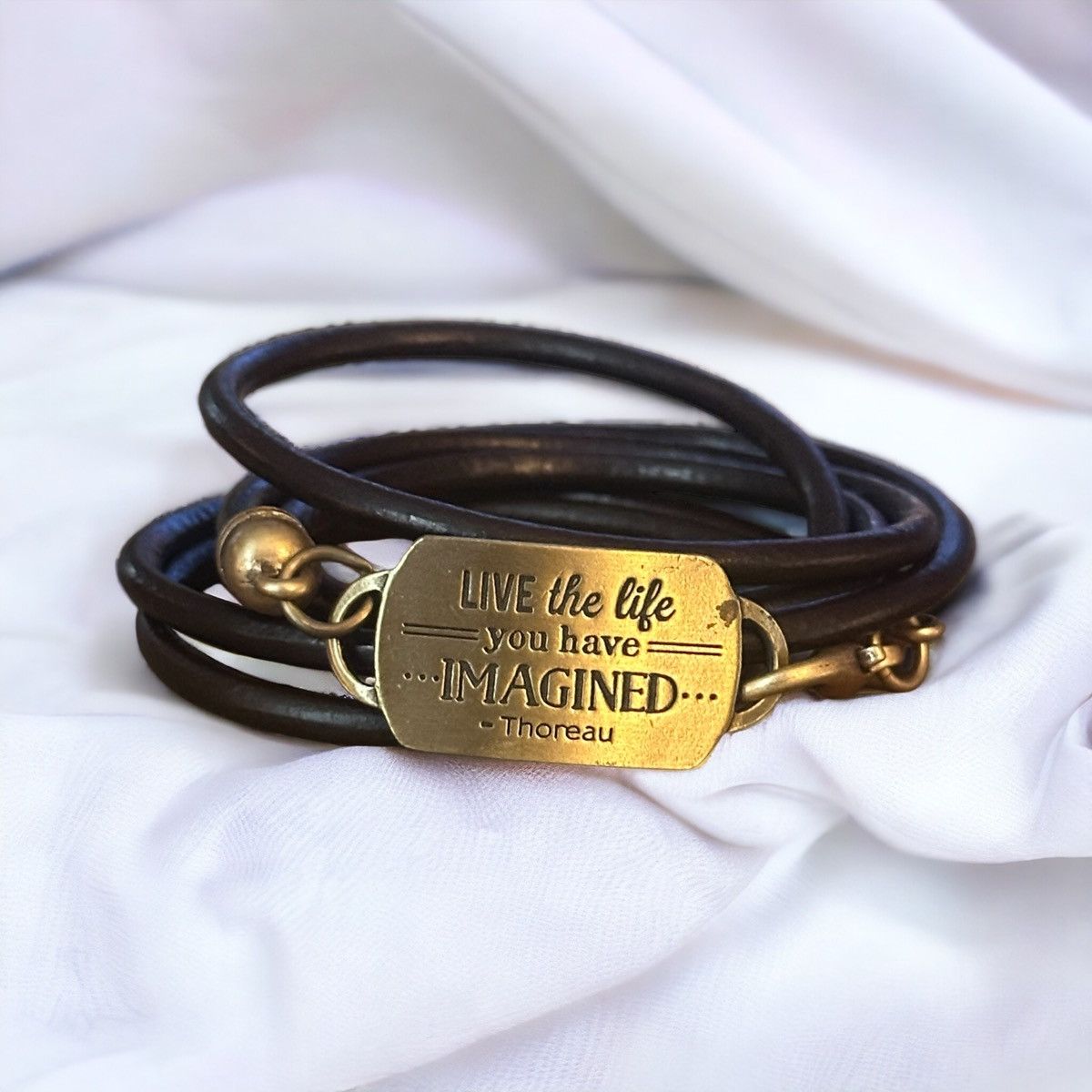Other Love the life you have imagined leather cord wrap bracelet Size ONE SIZE - 2 Thumbnail