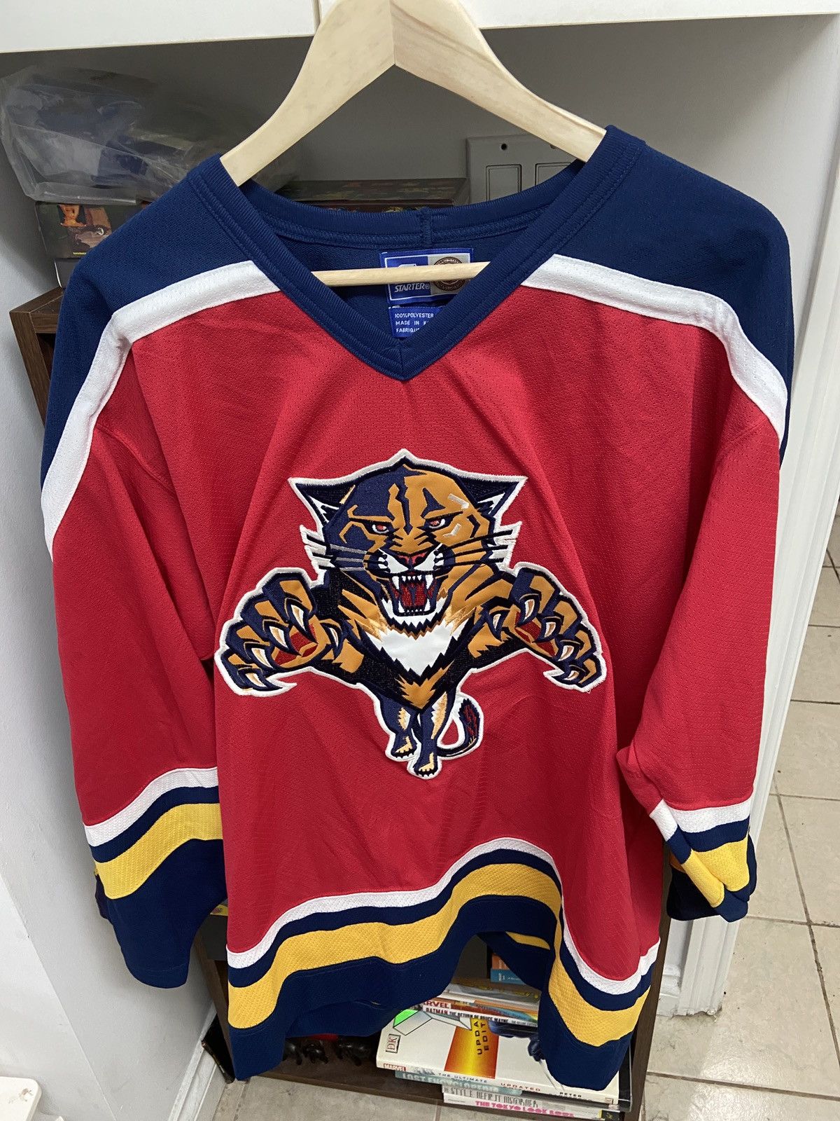 Starter 90s Red & Navy Starter NHL Florida Panthers Old Logo Jersey Size US L / EU 52-54 / 3 - 1 Thumbnail