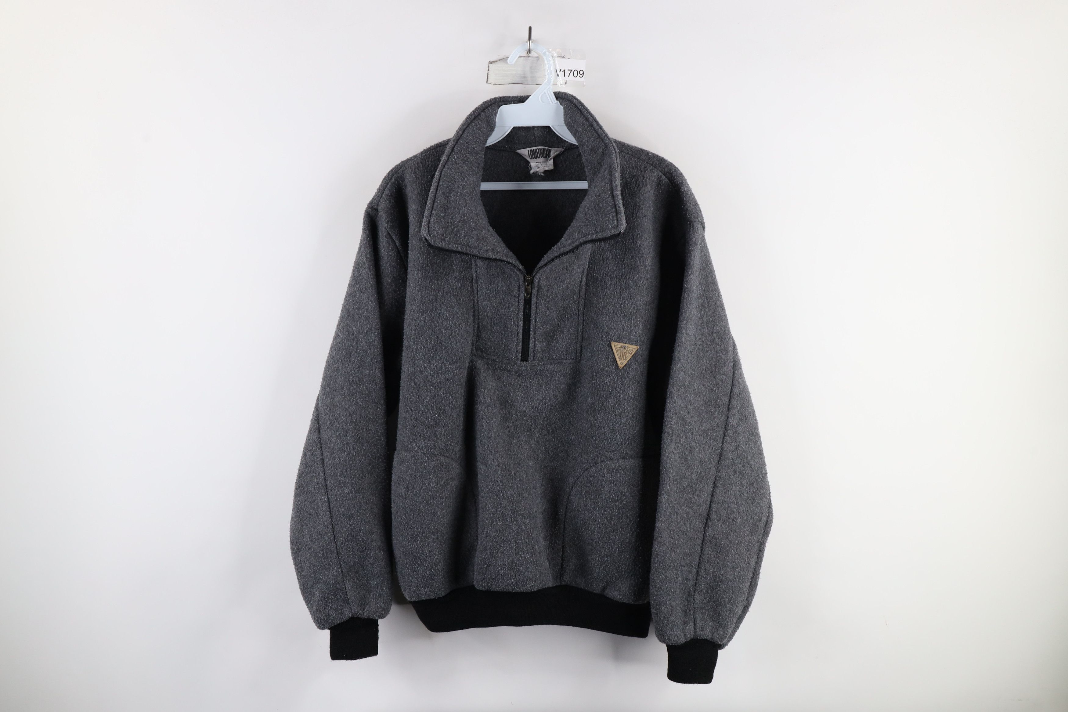 UNIONBAY × Vintage Vintage 90s Union Bay Half Zip Fleece Pullover Sweater Gray Size US M / EU 48-50 / 2 - 1 Thumbnail