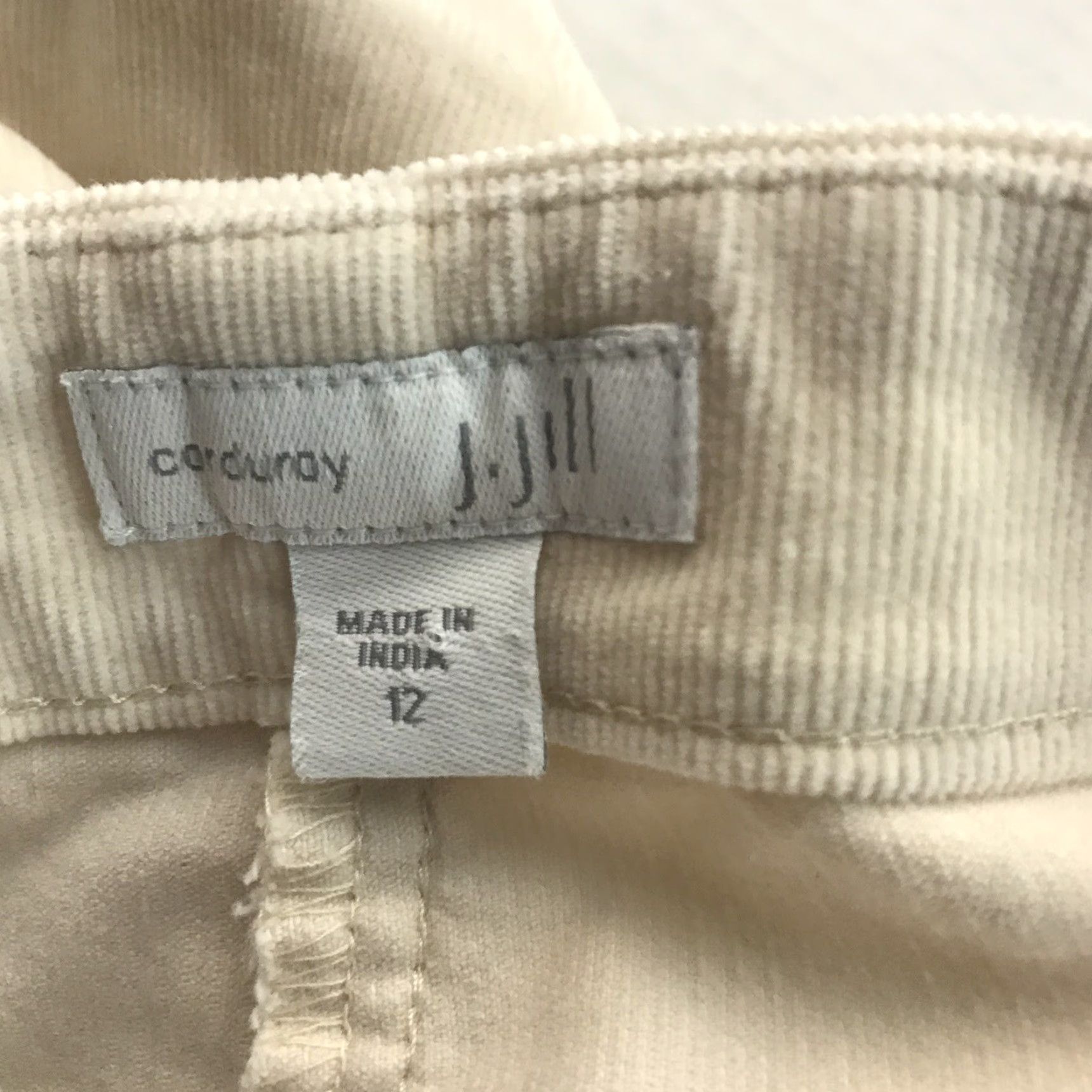 J. Jill J. Jill Ivory Corduroy Pants Womens Size 12 Mid Rise Straight Fit Casual Travel Workwear Size 34" / US 12 / IT 48 - 3 Thumbnail