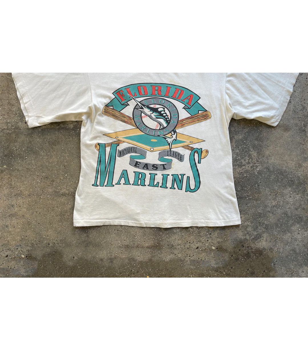 Vintage 90's Vintage Florida Marlins T-Shirt Size US L / EU 52-54 / 3 - 5 Thumbnail