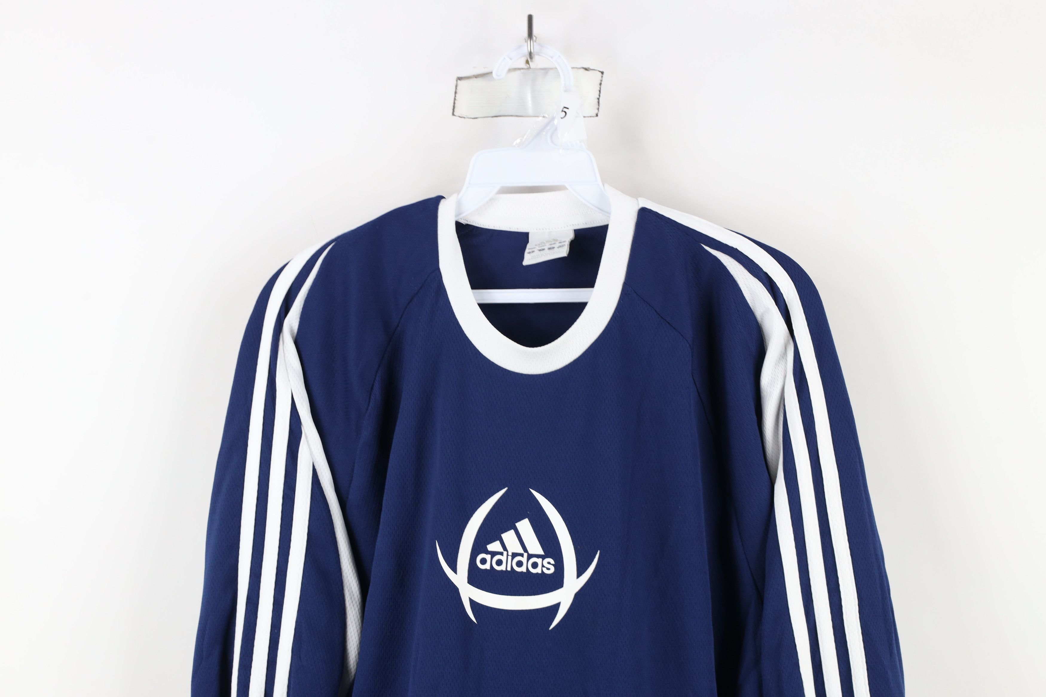 Adidas × Vintage Vintage Adidas Striped Long Sleeve Soccer Football Jersey Size US L / EU 52-54 / 3 - 2 Thumbnail