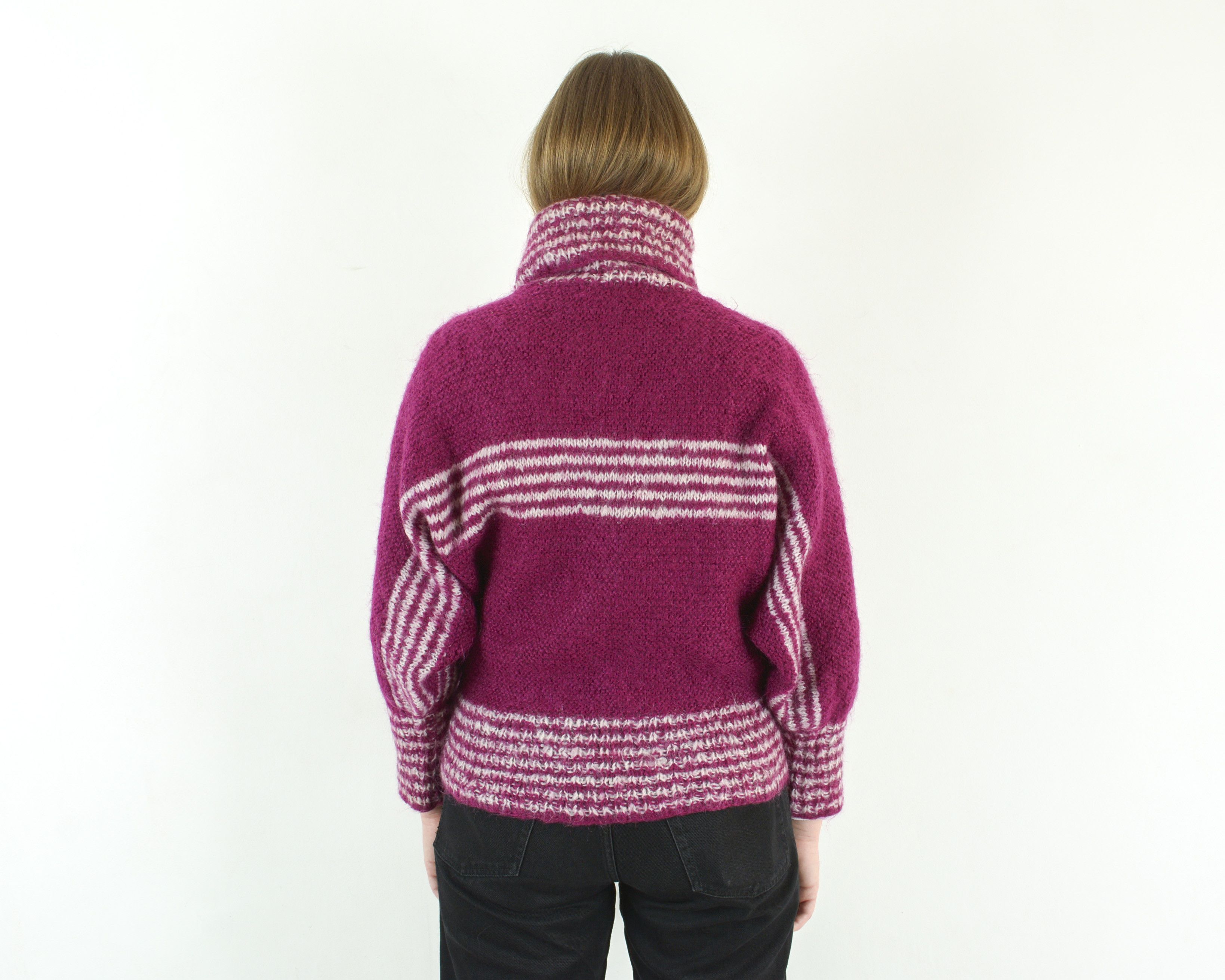 Handmade Handmade Wool Sweater Pullover Jumper Knitted Turtle Neck Size M / US 6-8 / IT 42-44 - 7 Thumbnail