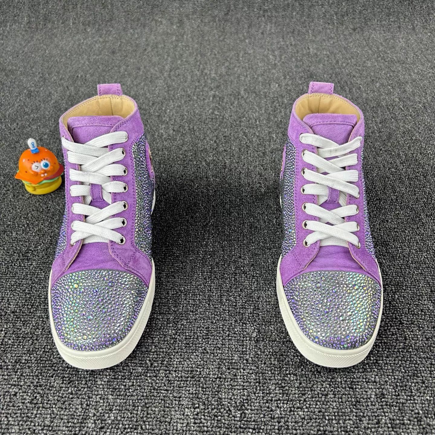 Christian Louboutin Christian Louboutin Purple Pave Crystal Sneaker 38 Size US 7.5 / IT 37.5 - 2 Thumbnail
