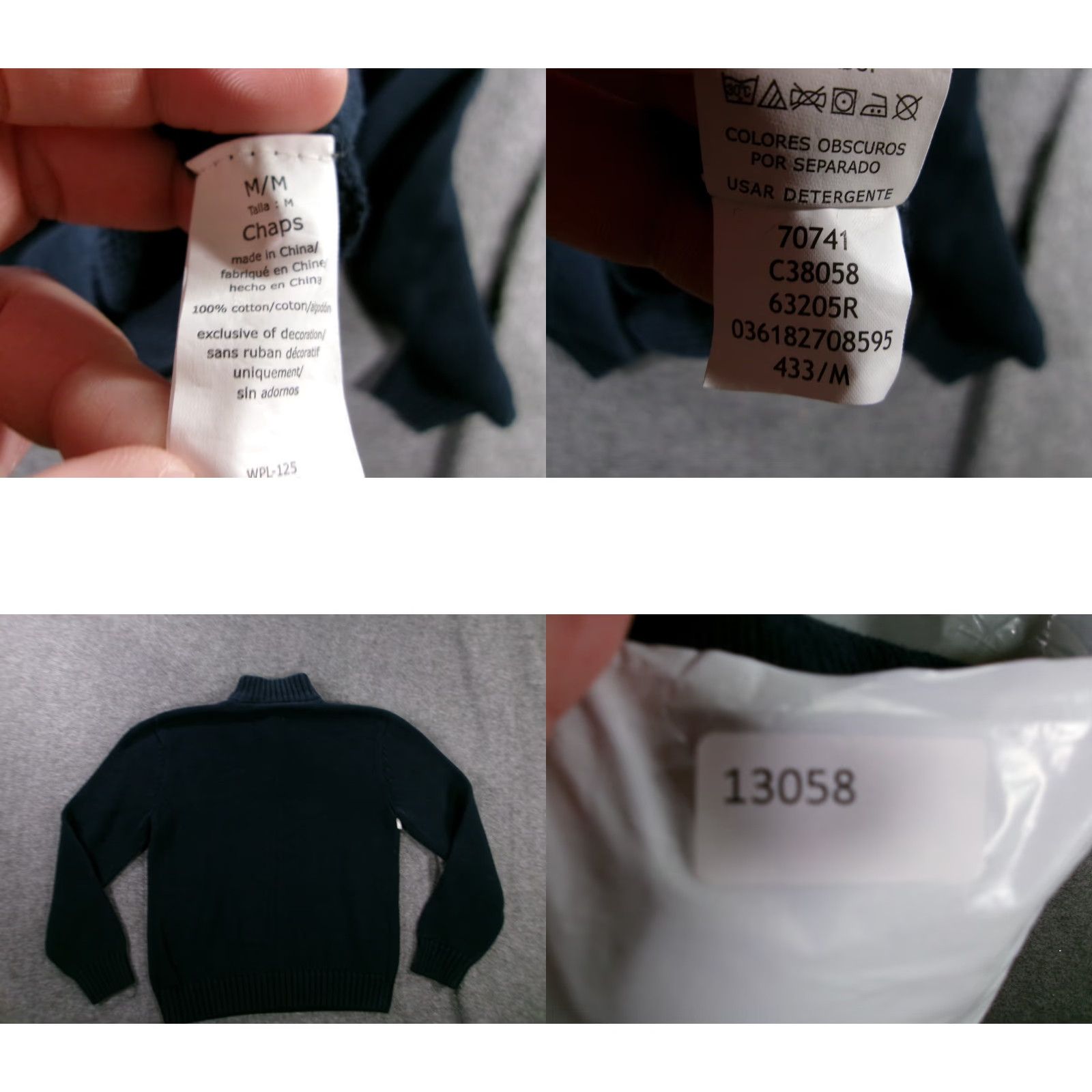Chaps Chaps Sweater Mens Medium Blue Black White Stripe Pullover Cotton Logo 1/4 Zip Mock Neck Knitted Knit All Seasons Classic Preppy Size US M / EU 48-50 / 2 - 8 Thumbnail