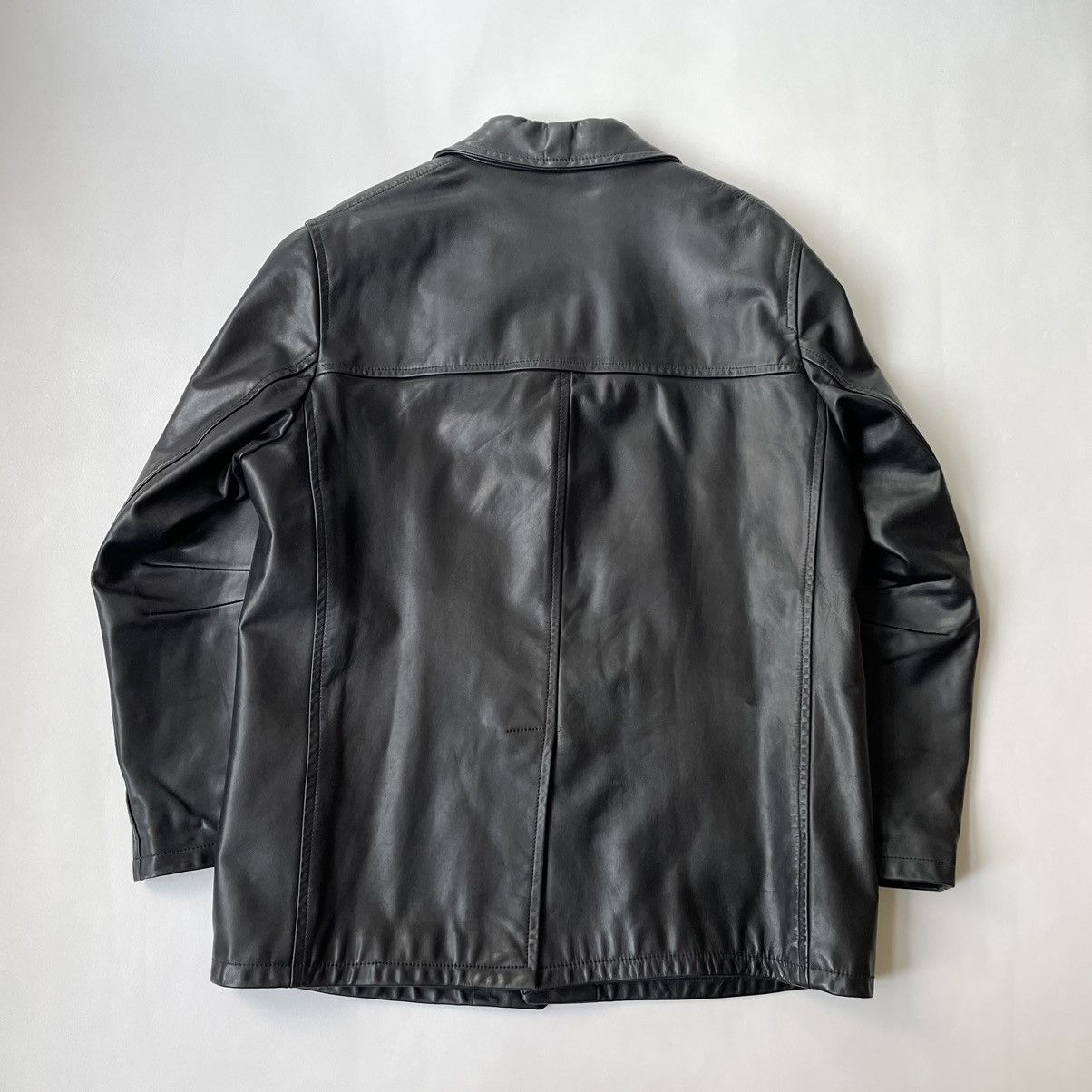 Prada A/W 2000 Black Leather Overcoat Size US XL / EU 56 / 4 - 12 Thumbnail