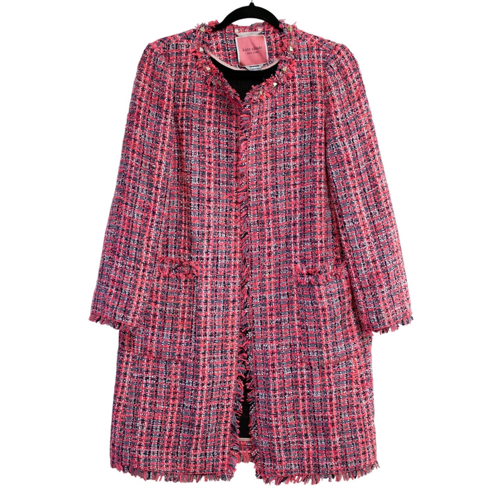 Kate Spade Kate Spade Multi Tweed Coat Size S / US 4 / IT 40 - 2 Thumbnail