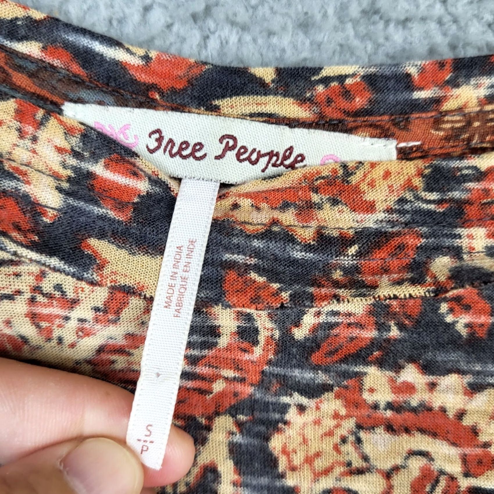 Free People Free People High Tide Oversize Top Shirt Womens S Multicolor Slim Round Neck Short Sleeve Pullover Blouse Casual Regular Knit Rayon Size S / US 4 / IT 40 - 2 Thumbnail