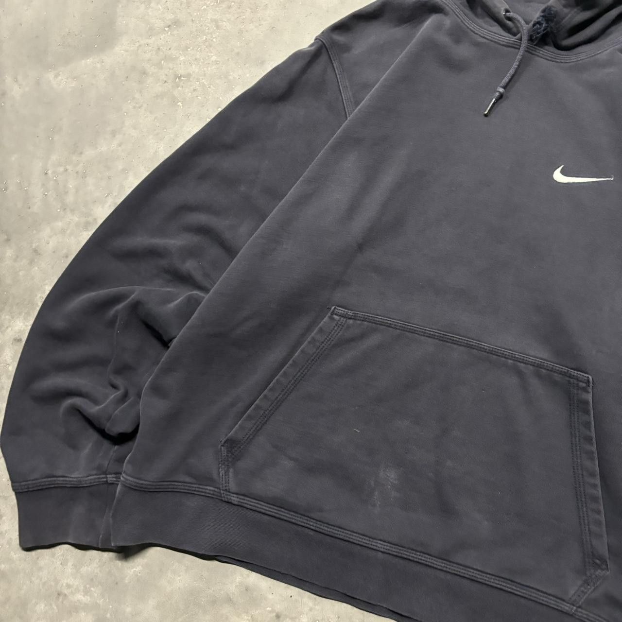 Nike × Vintage Crazy Vintage Y2K/2000s Faded Black Nike Swoosh Streetwear Essential Hoodie! Size US M / EU 48-50 / 2 - 3 Thumbnail