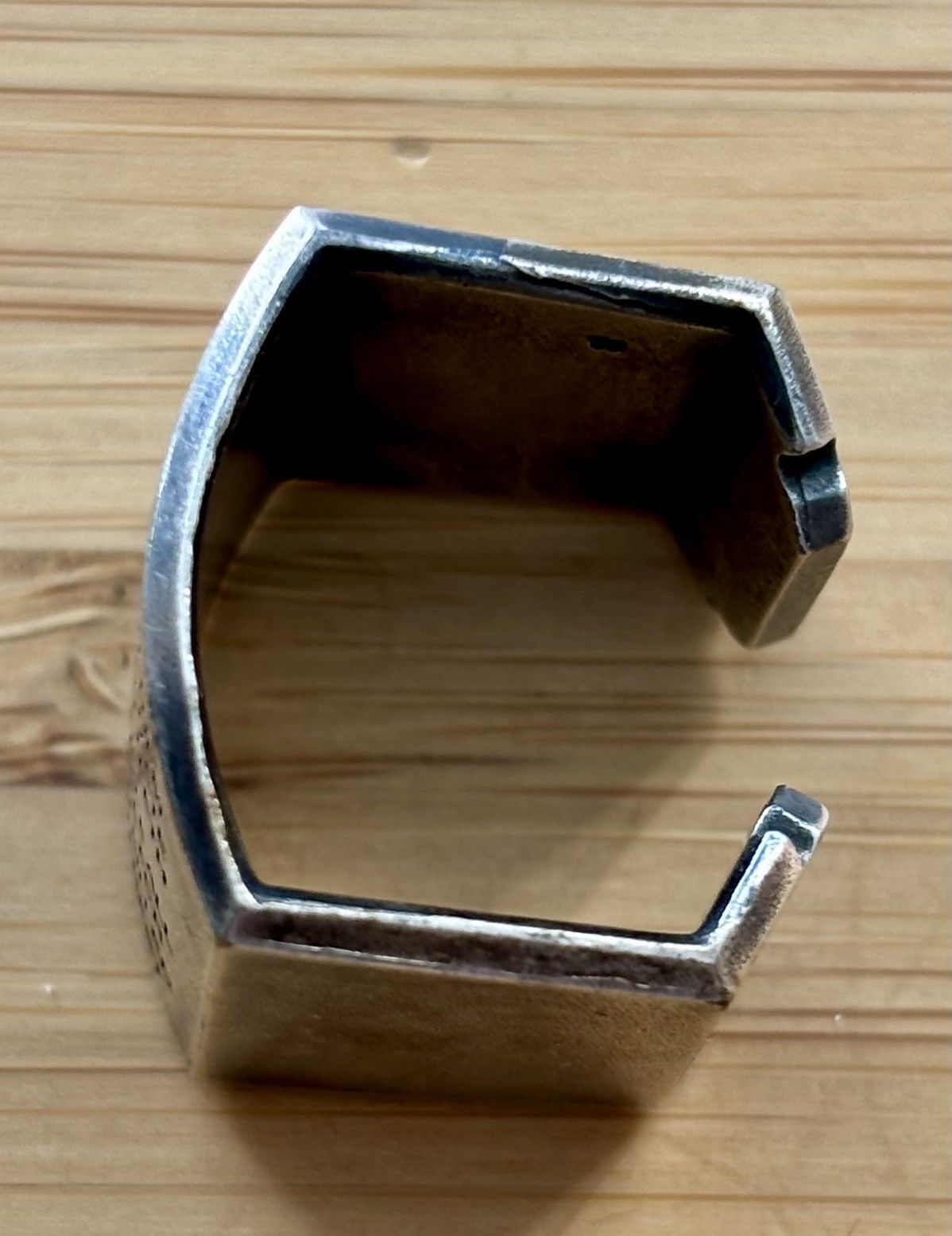 Julius Julius Engraved Industrial Brutalist Alloy Ring Size ONE SIZE - 11 Thumbnail