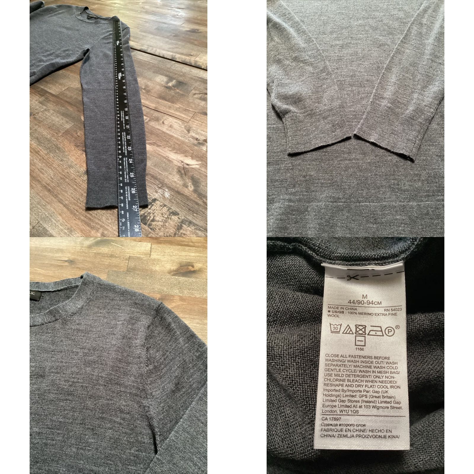 Banana Republic VINTAGE Banana Republic Tunic Sweater Women M Gray 100% Merino Wool Side Zippers Size M / US 6-8 / IT 42-44 - 8 Thumbnail