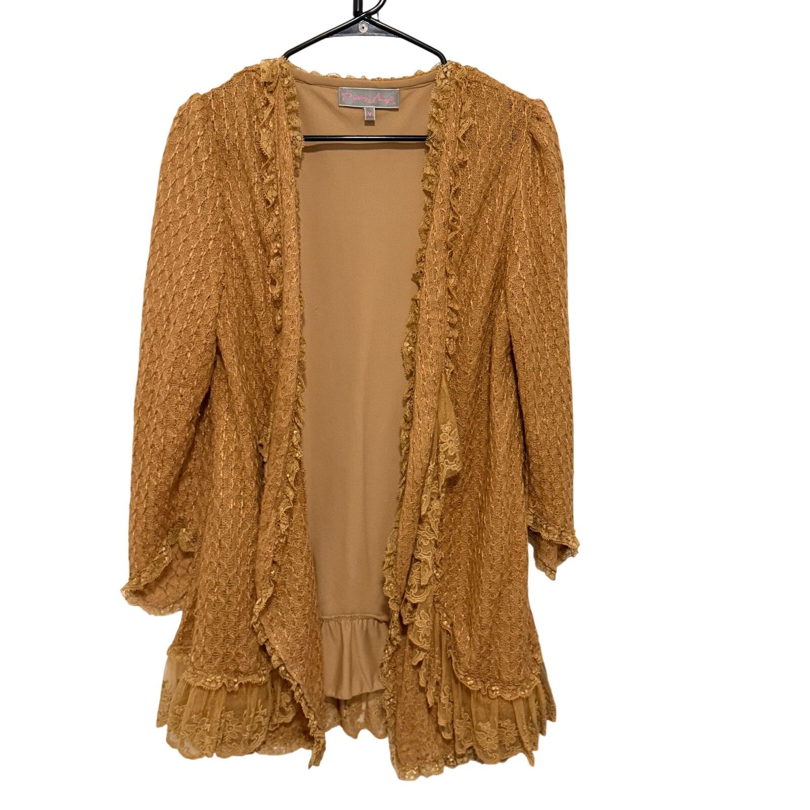 Other Pretty Angel Orange Long Sleeve Open Front Boho Cardigan Size M / US 6-8 / IT 42-44 - 4 Thumbnail