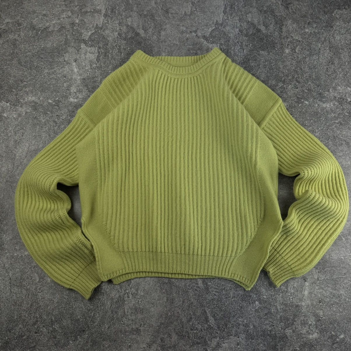 Rick Owens Rick Owens Sisyphus SS18 Lime Green Heavy Rib Sweater Size L / US 10 / IT 46 - 1 Thumbnail