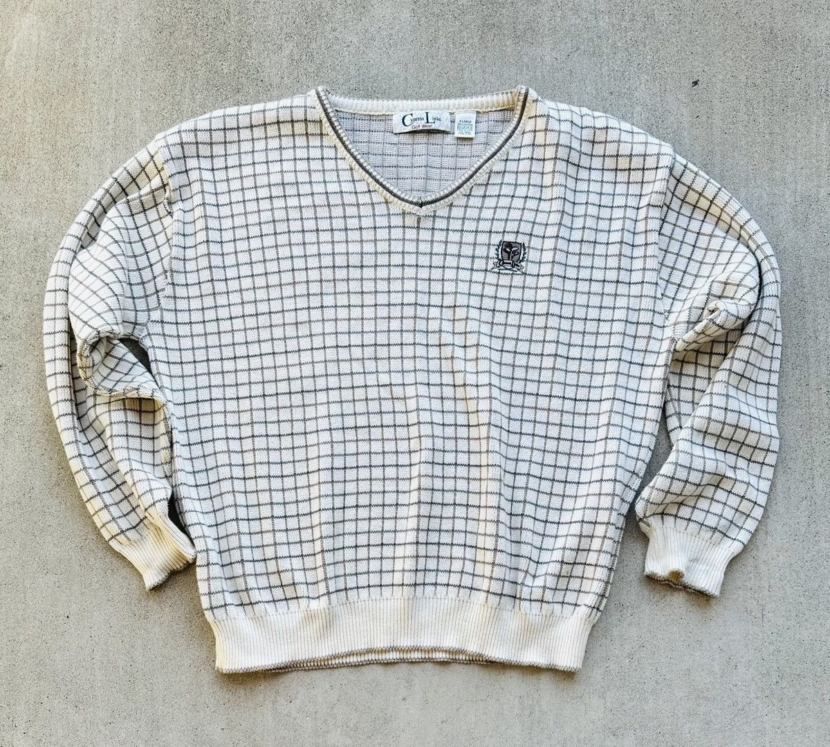 Vintage Vintage Cypress Golf Links V Neck Sweater 80 Check Plaid Size US XL / EU 56 / 4 - 1 Thumbnail